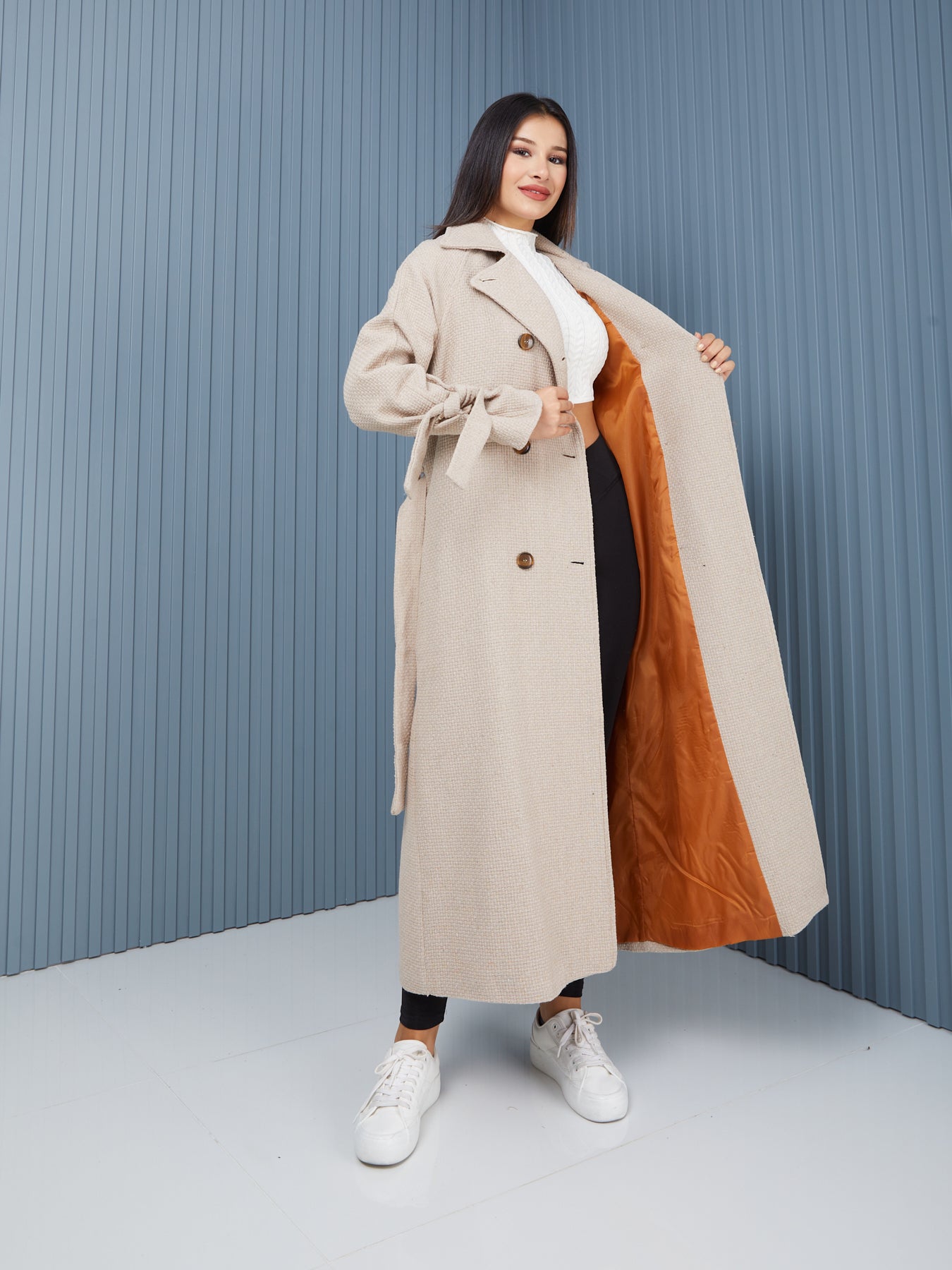 Palto-Kaban Oversize Astarlı Geniş Kesim Reglan Kol