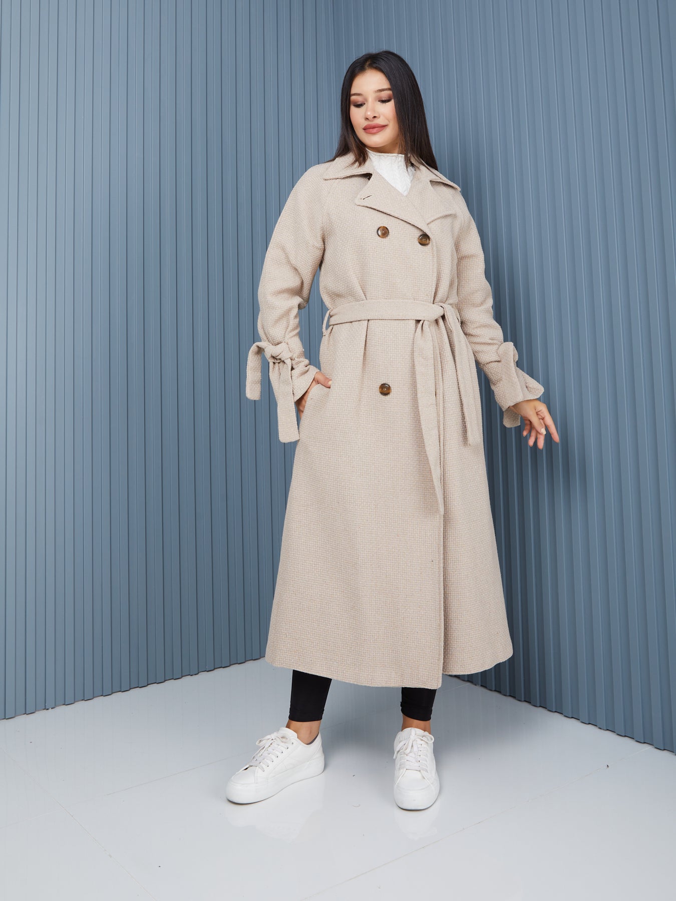 Palto-Kaban Oversize Astarlı Geniş Kesim Reglan Kol