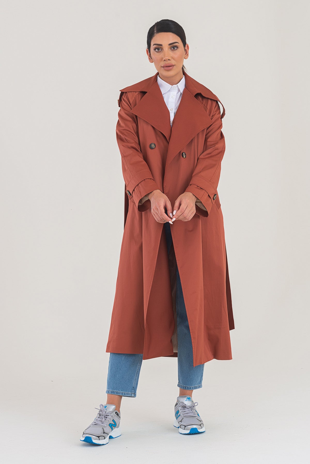 Trençkot Tasarım Oversize Astarlı Geniş Kesim Creed