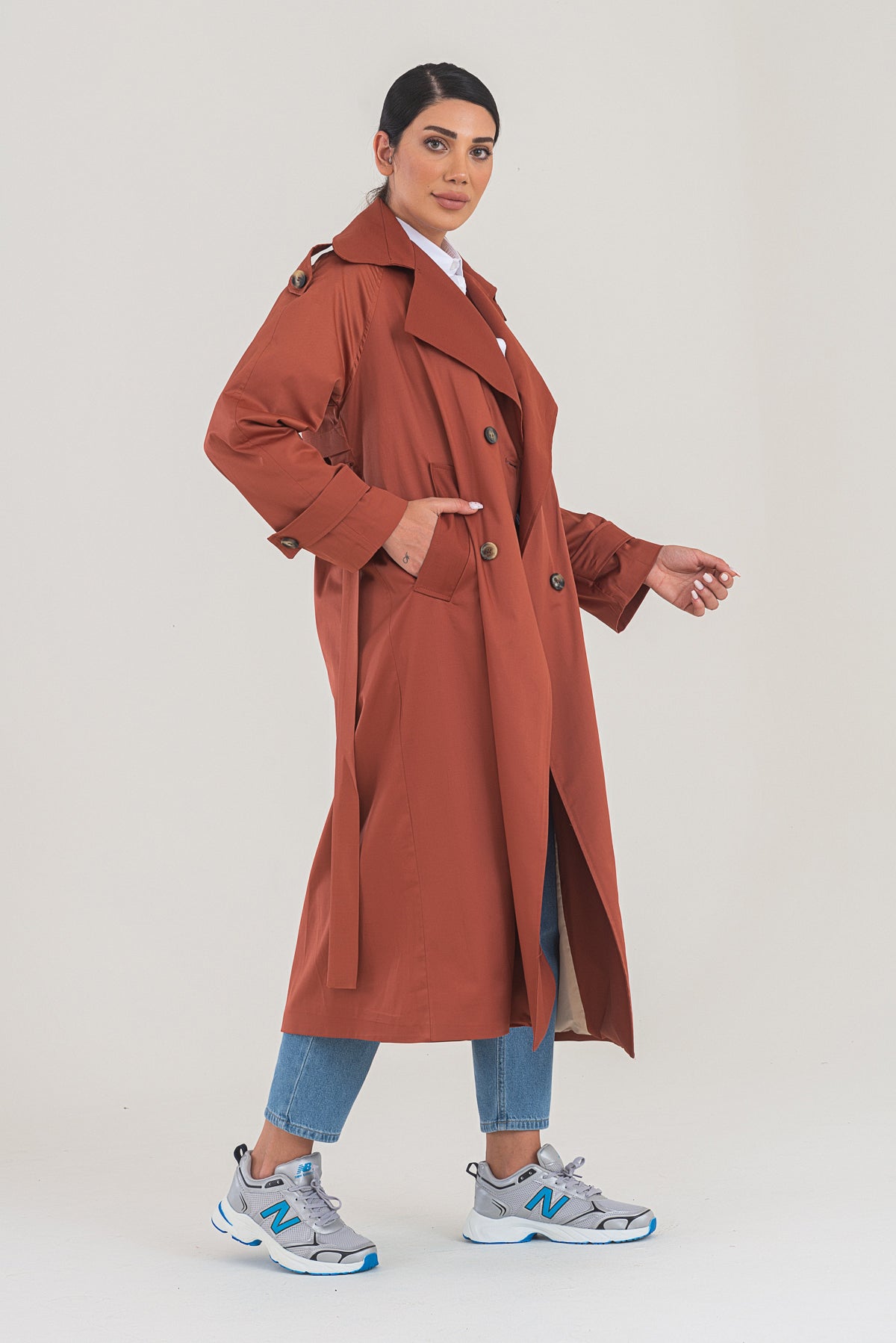 Trençkot Tasarım Oversize Astarlı Geniş Kesim Creed