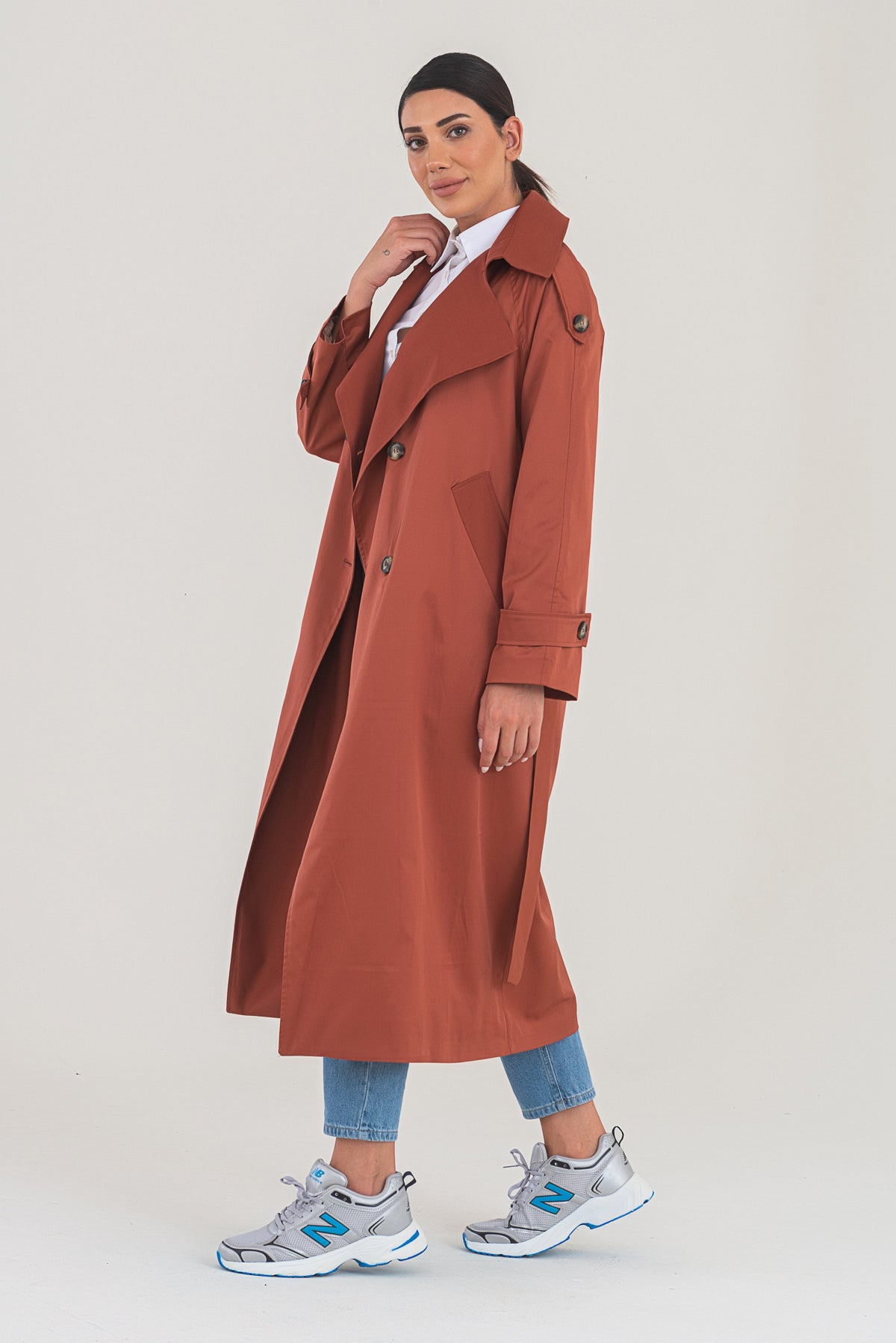 Trençkot Tasarım Oversize Astarlı Geniş Kesim Creed