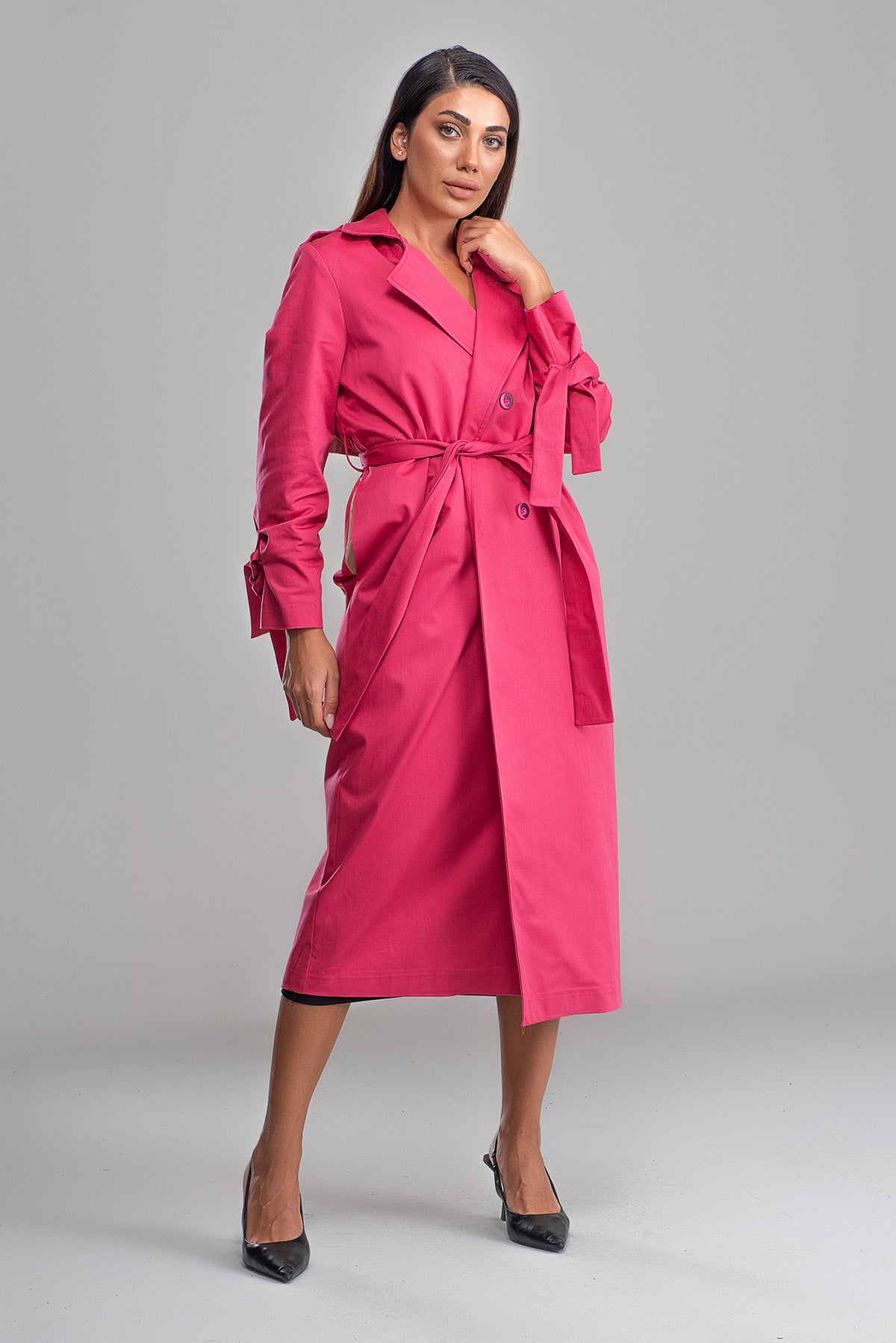 Trençkot Oversize Astarlı Rüzgarlık Detaylı Geniş Kesim Tasarım Nora