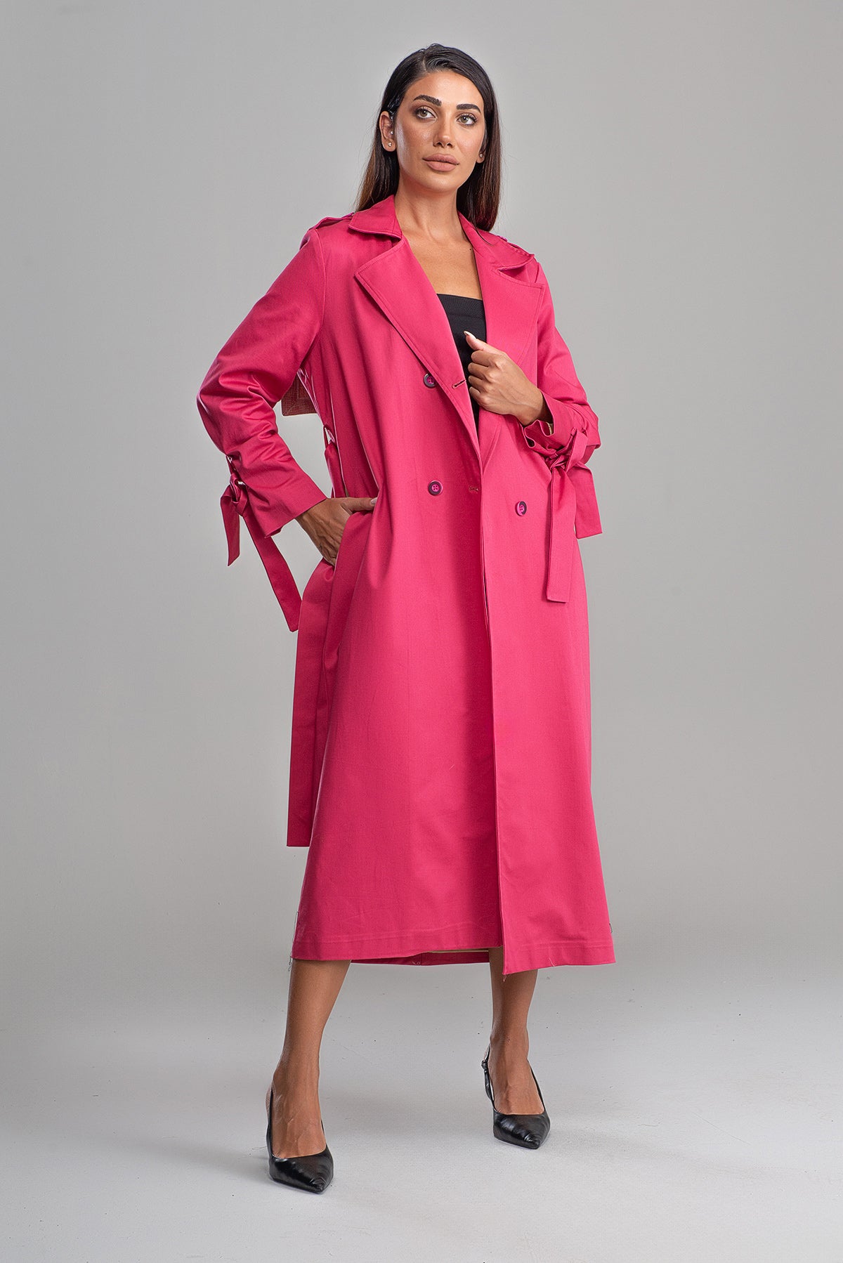 Trençkot Oversize Astarlı Rüzgarlık Detaylı Geniş Kesim Tasarım Nora