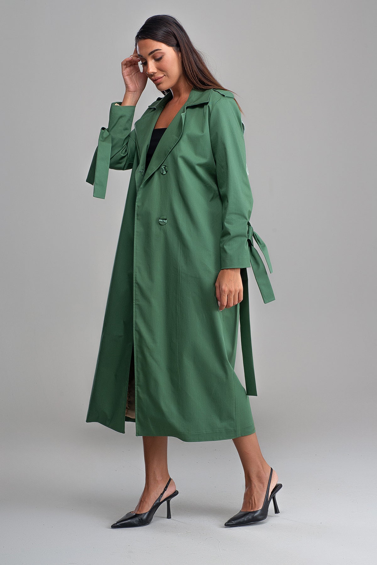 Trençkot Oversize Astarlı Rüzgarlık Detaylı Geniş Kesim Tasarım Nora