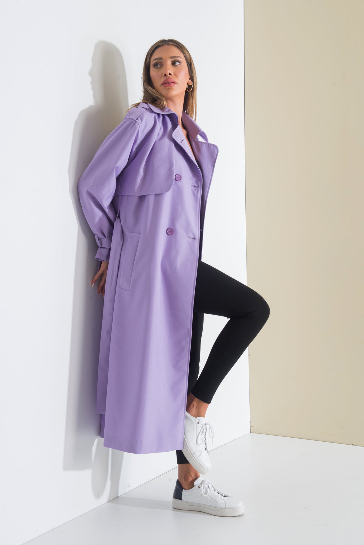 Trençkot Oversize Astarlı Geniş Kesim Pelerin Detaylı Arrow