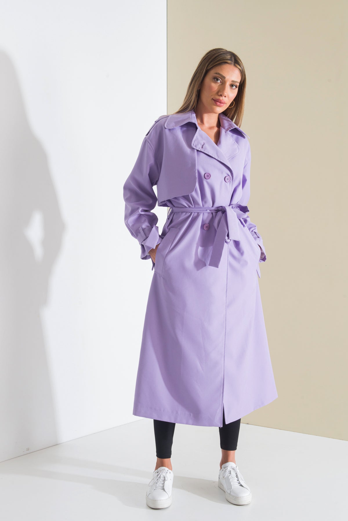 Trençkot Oversize Astarlı Geniş Kesim Pelerin Detaylı Arrow