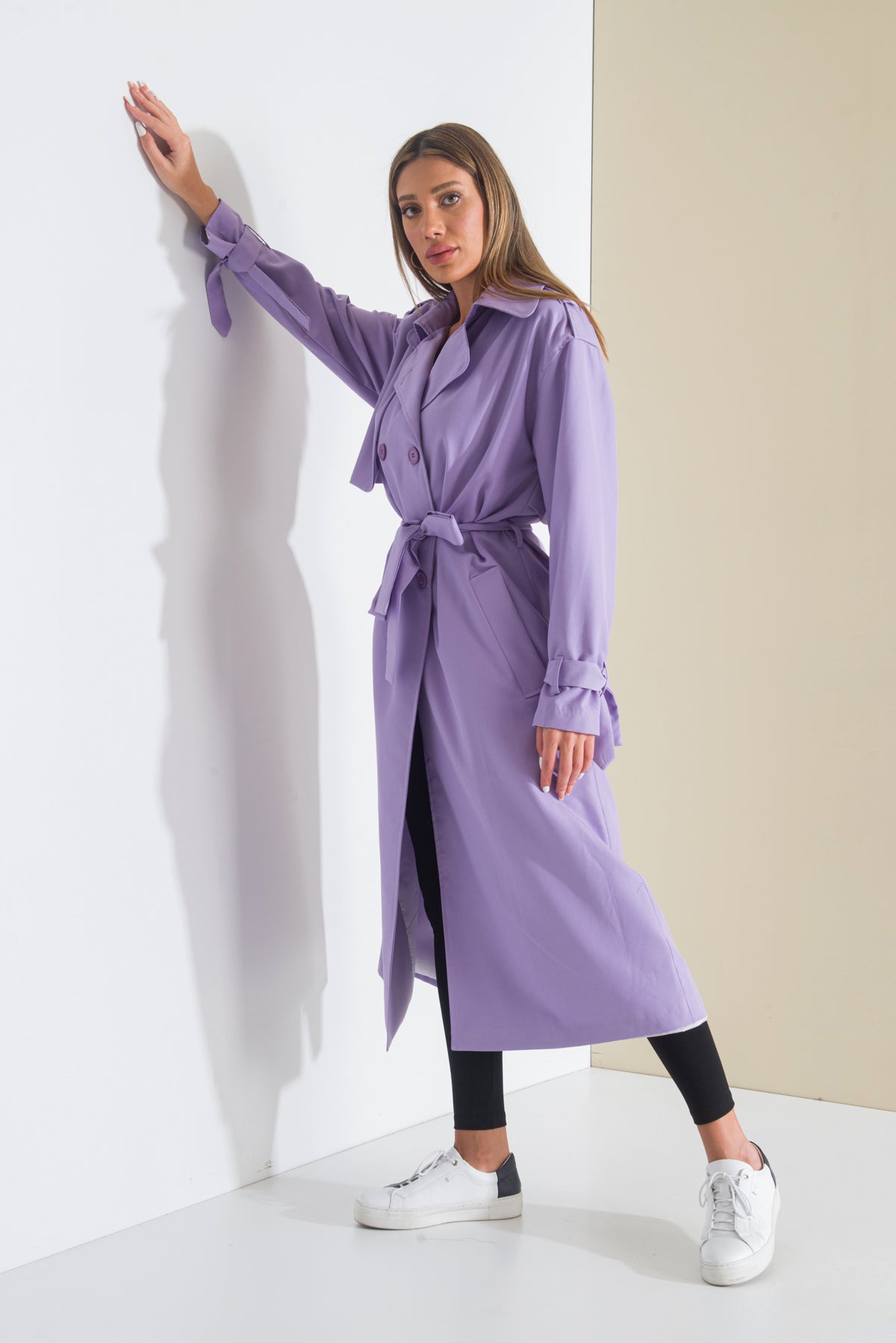 Trençkot Oversize Astarlı Geniş Kesim Pelerin Detaylı Arrow