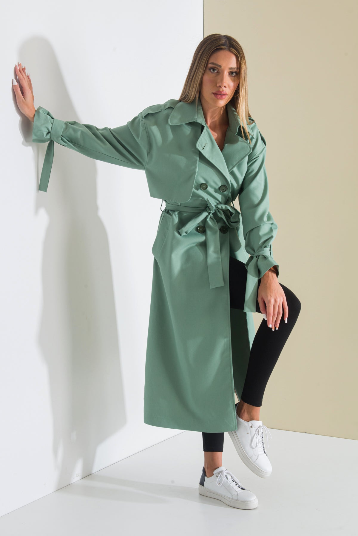 Trençkot Oversize Astarlı Geniş Kesim Pelerin Detaylı Arrow