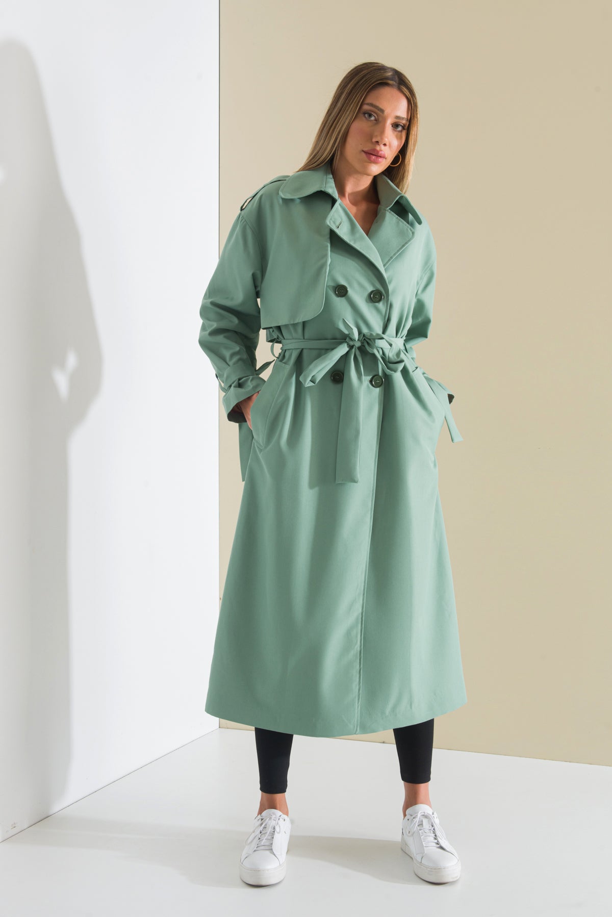 Trençkot Oversize Astarlı Geniş Kesim Pelerin Detaylı Arrow