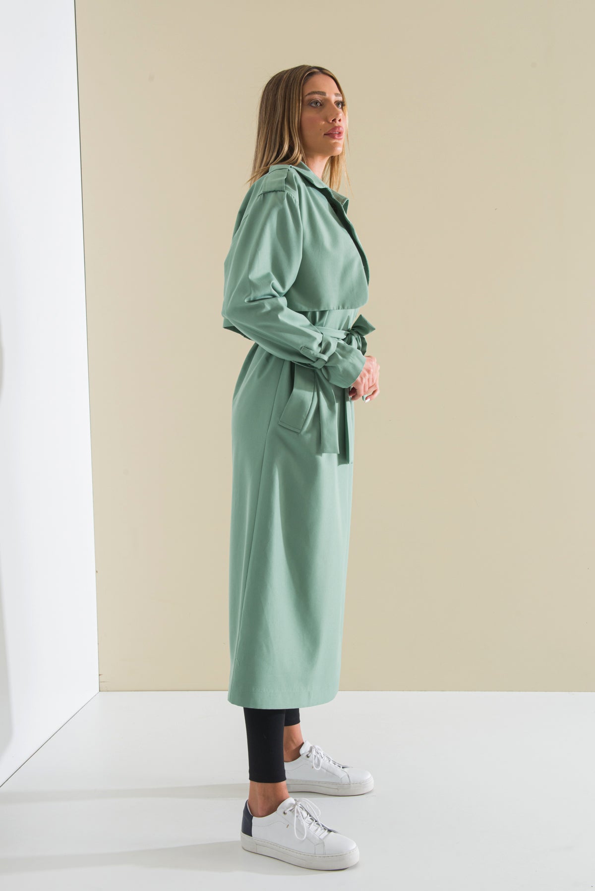 Trençkot Oversize Astarlı Geniş Kesim Pelerin Detaylı Arrow