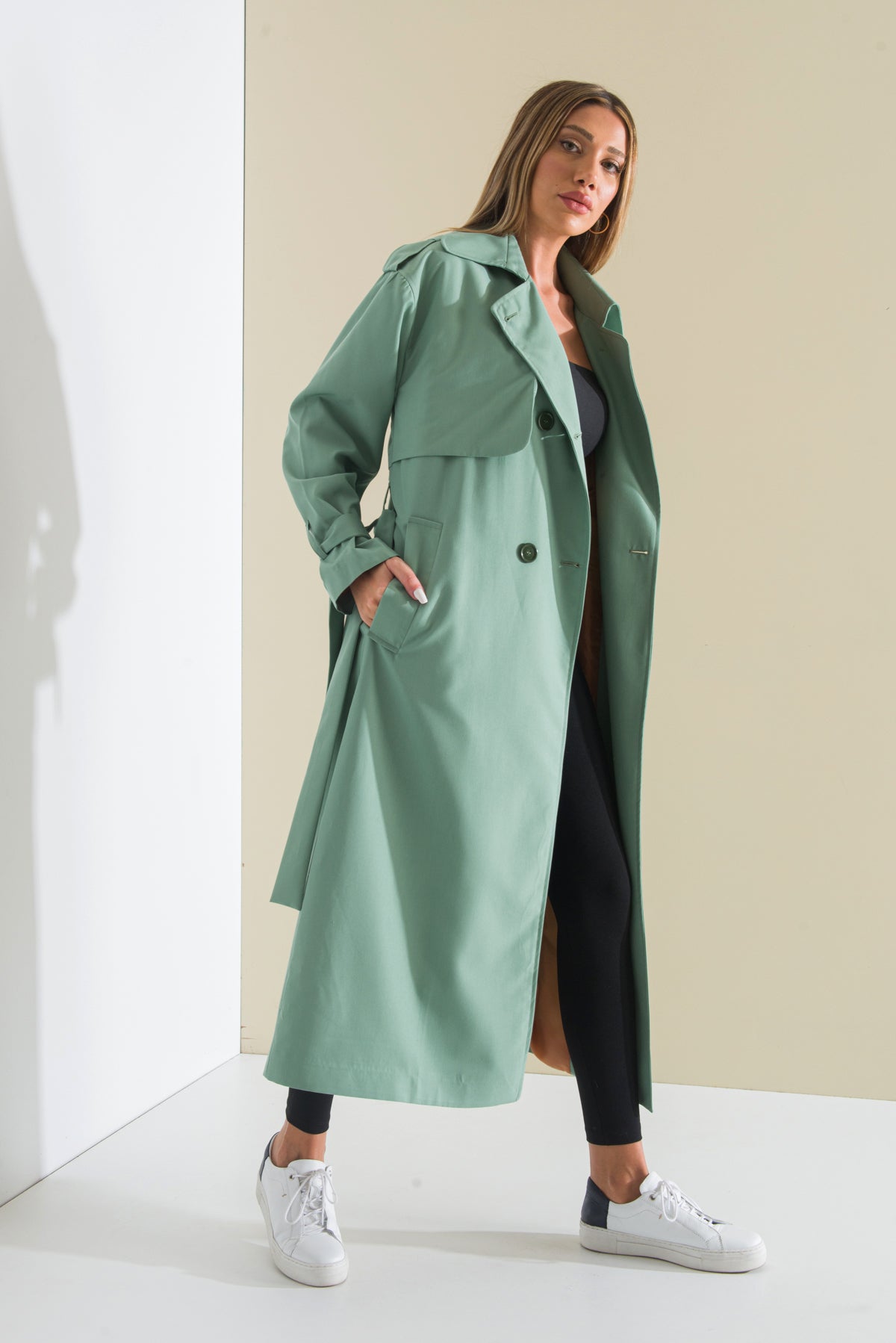 Trençkot Oversize Astarlı Geniş Kesim Pelerin Detaylı Arrow