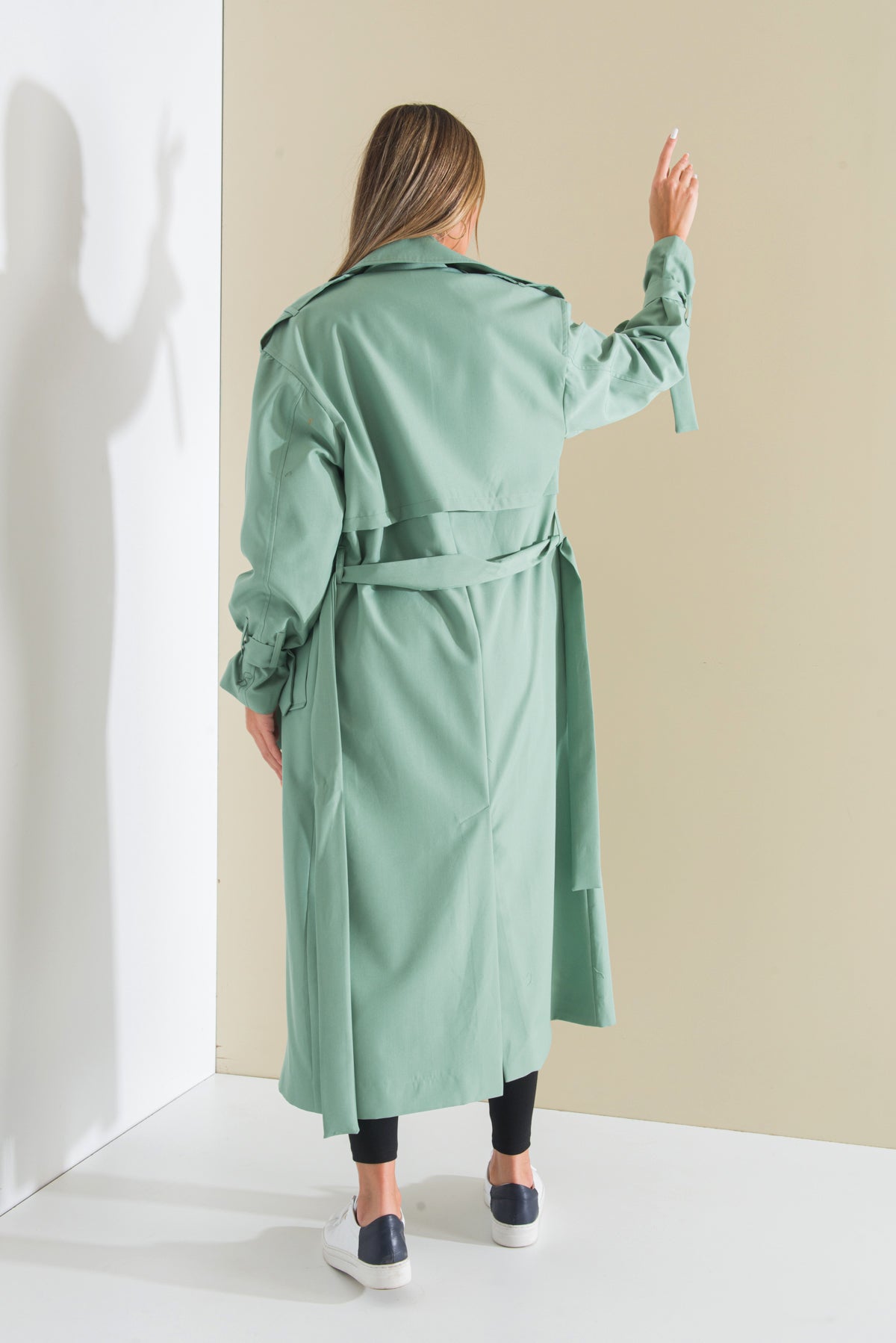 Trençkot Oversize Astarlı Geniş Kesim Pelerin Detaylı Arrow