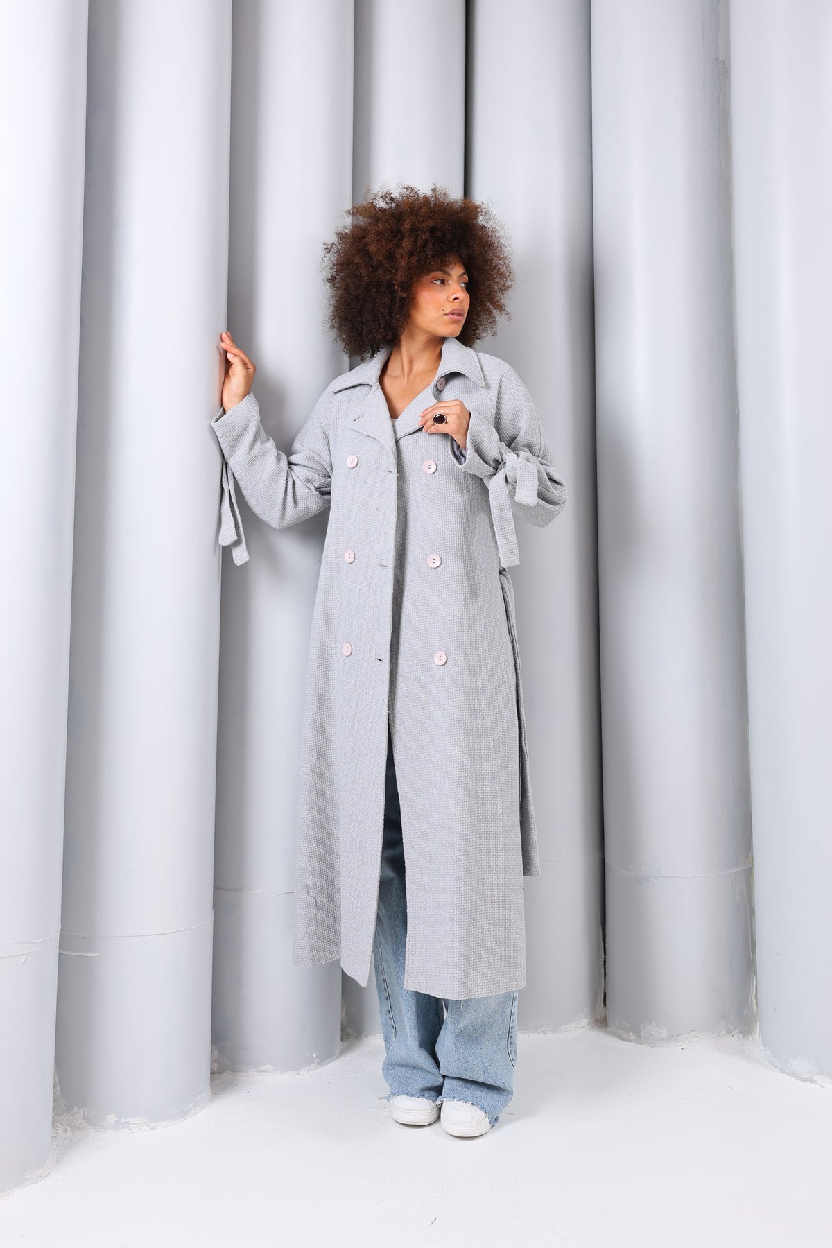 Palto-Kaban Oversize Astarlı Geniş Kesim Reglan Kol