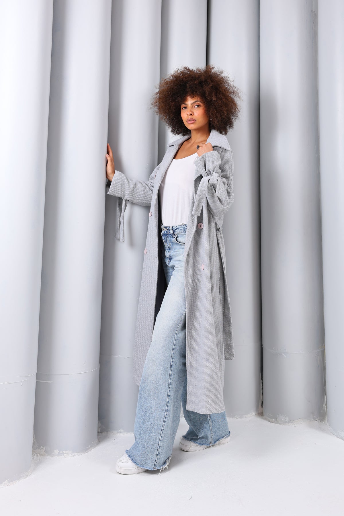 Palto-Kaban Oversize Astarlı Geniş Kesim Reglan Kol