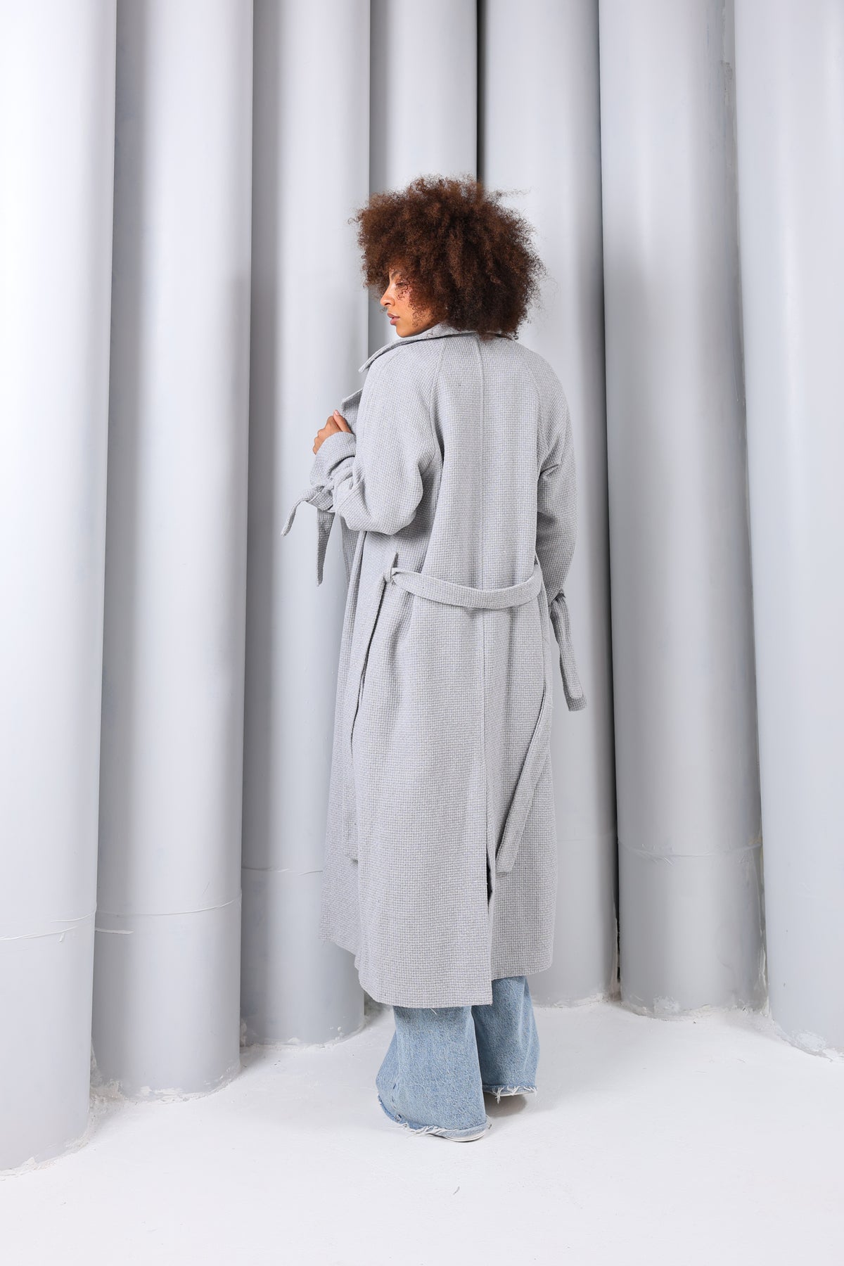 Palto-Kaban Oversize Astarlı Geniş Kesim Reglan Kol