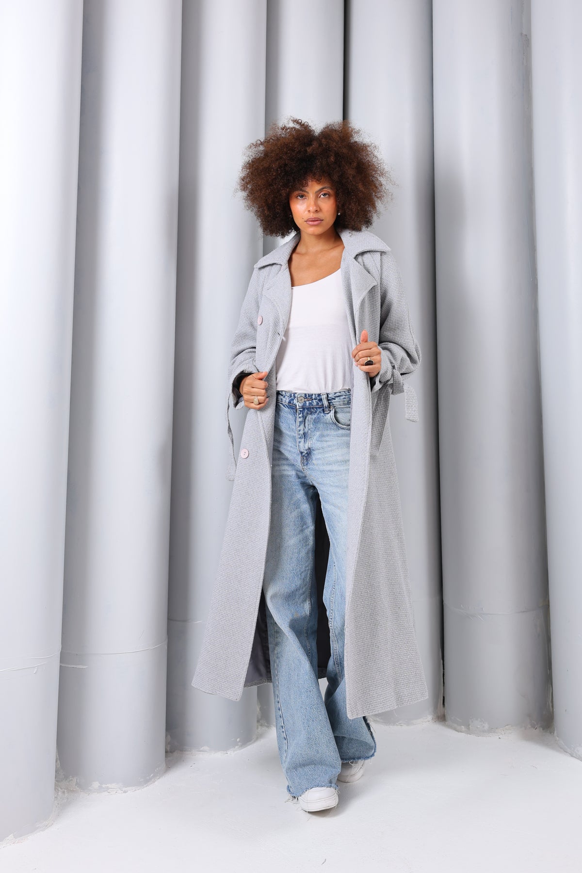 Palto-Kaban Oversize Astarlı Geniş Kesim Reglan Kol