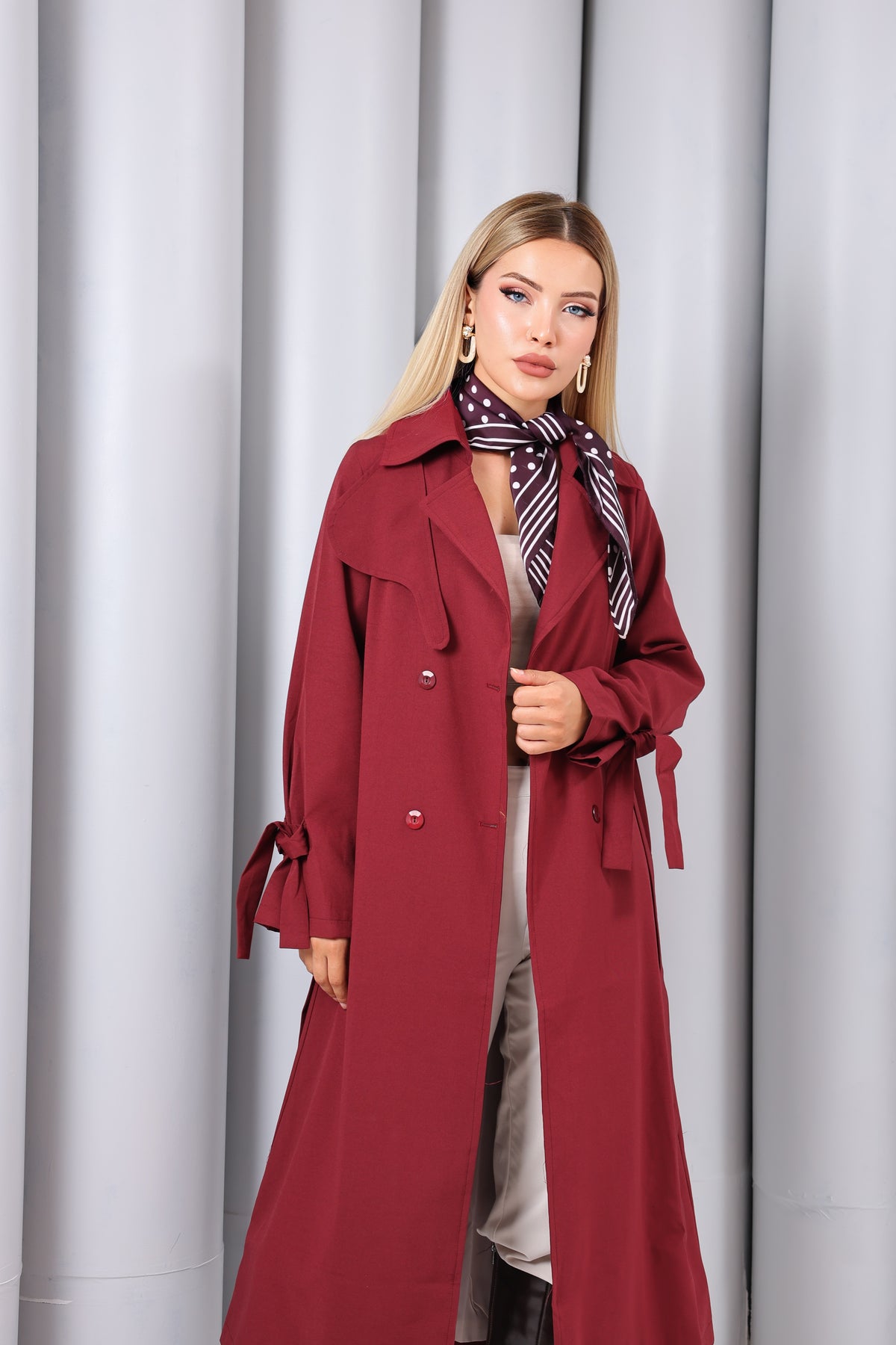 Trençkot Oversize Astarlı Geniş Kesim Parrot