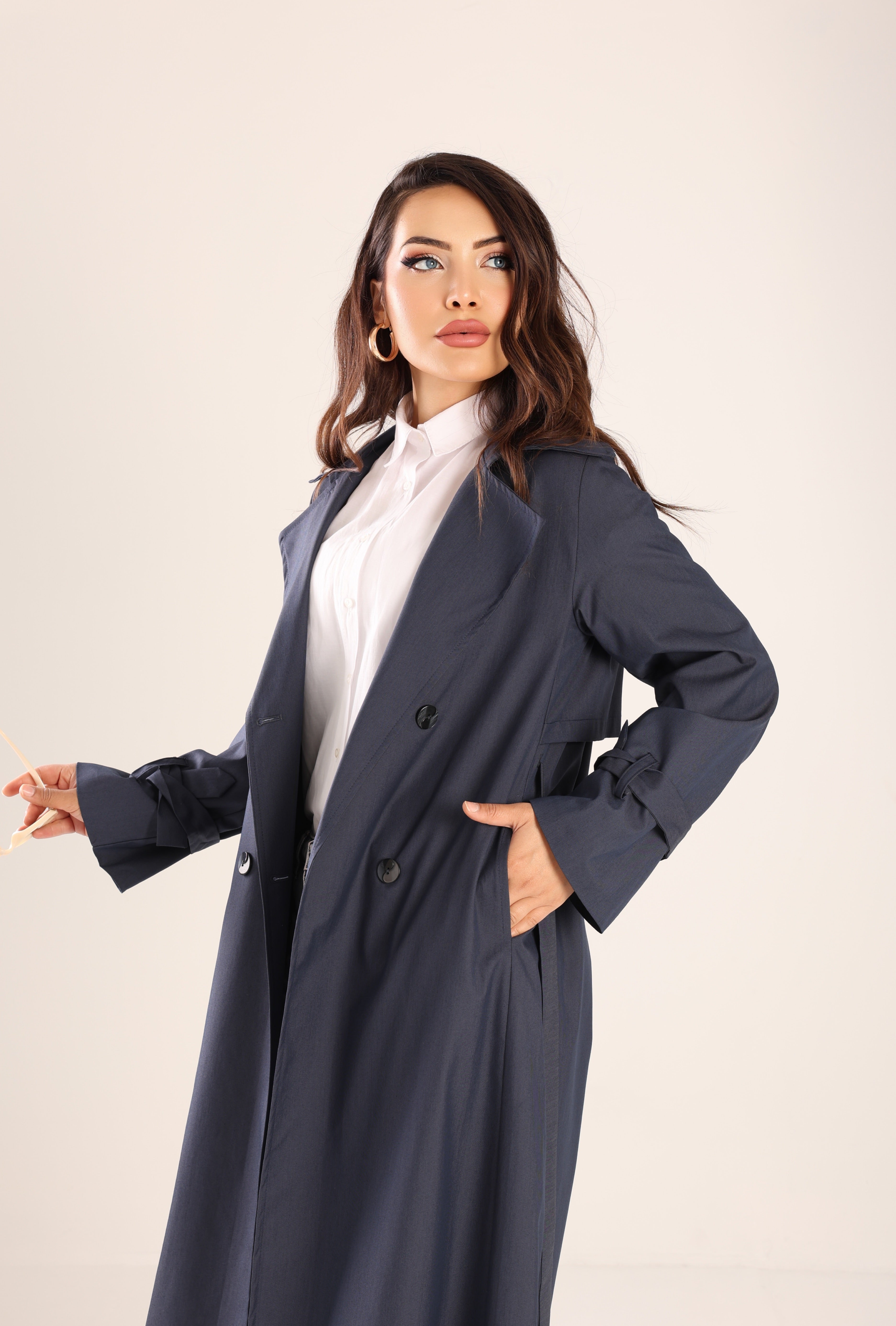 Trençkot Oversize Astarlı Geniş Kesim Parrot