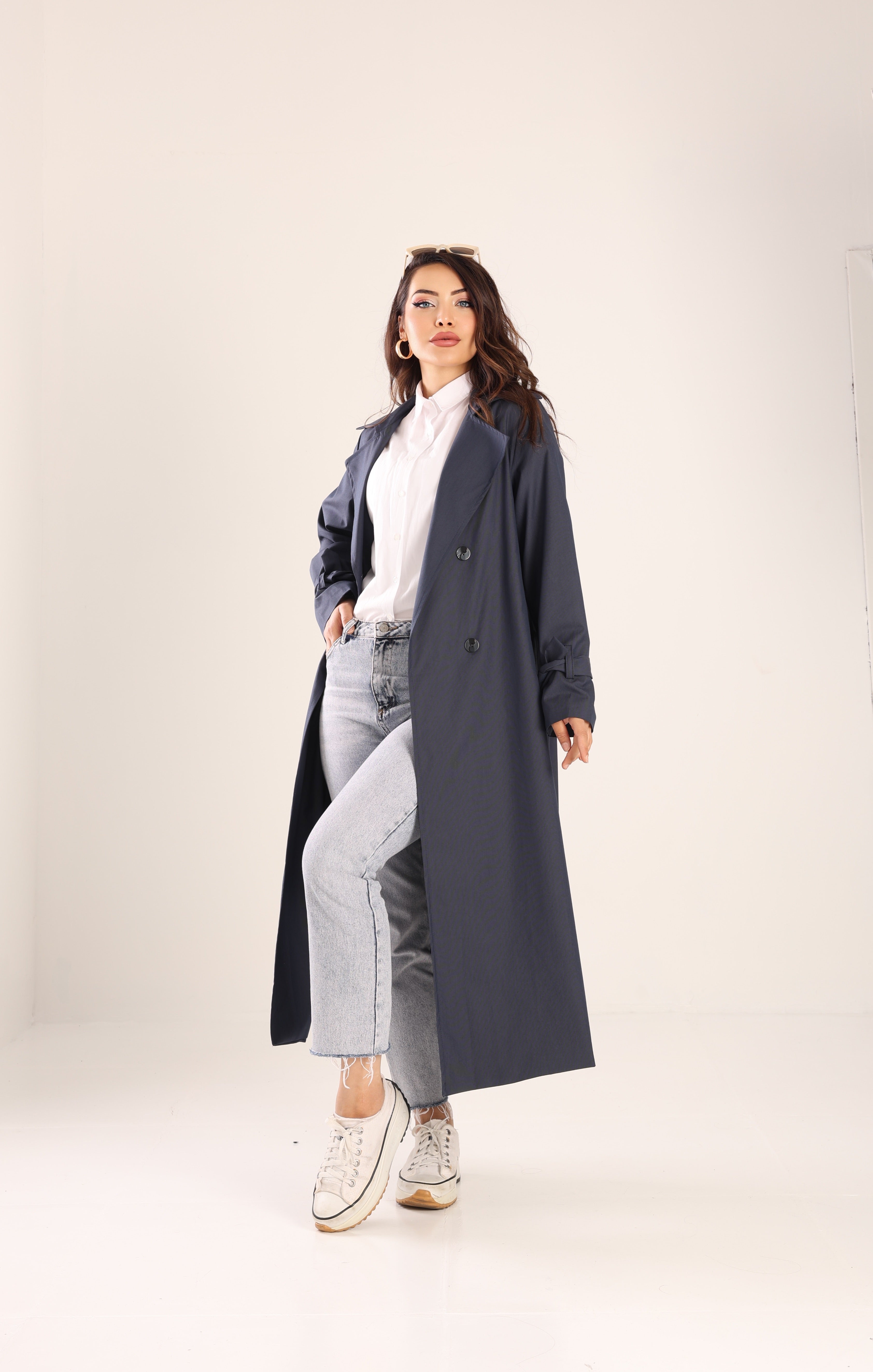 Trençkot Oversize Astarlı Geniş Kesim Parrot