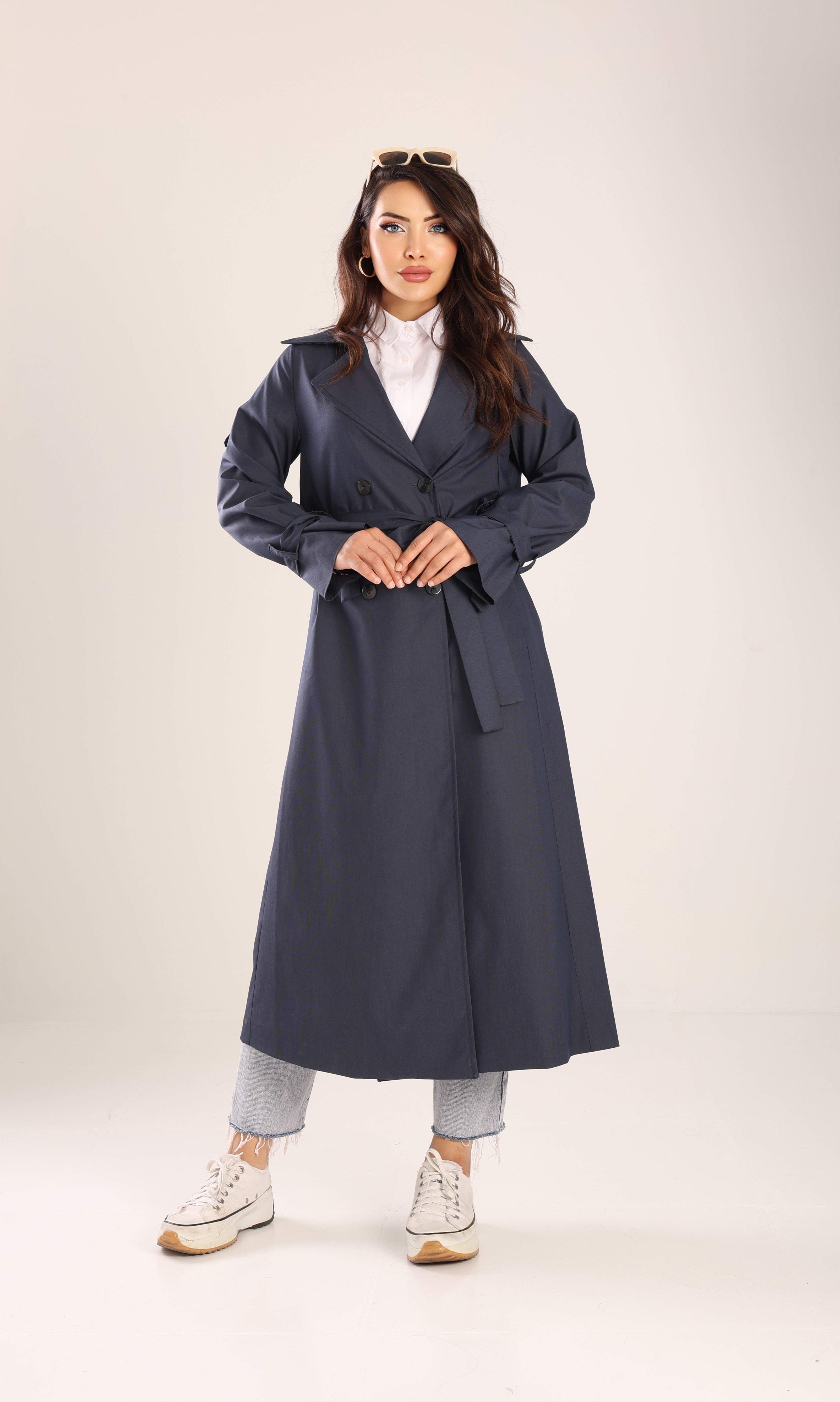 Trençkot Oversize Astarlı Geniş Kesim Parrot