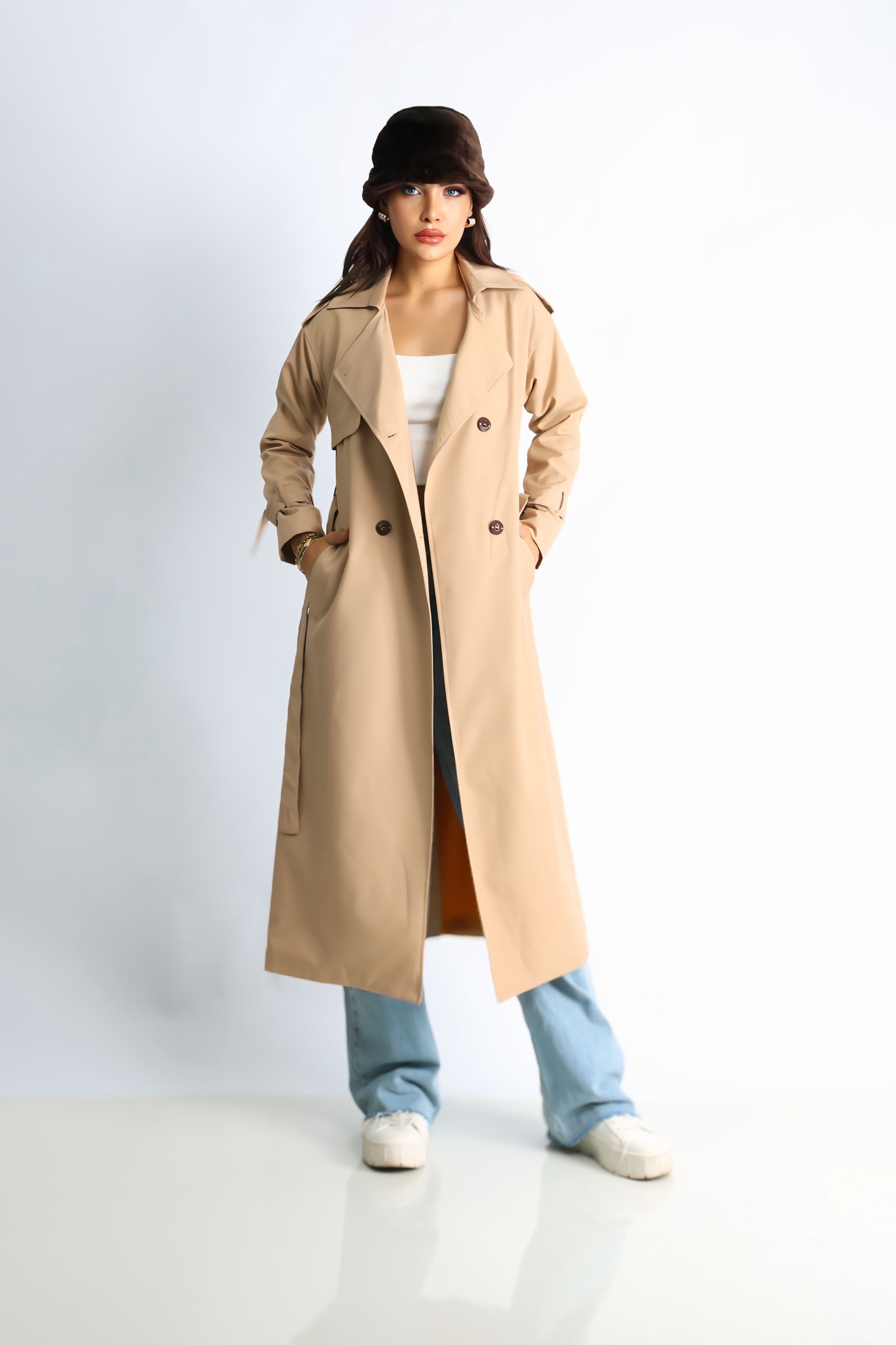 Trençkot Oversize Astarlı Geniş Kesim Arrow