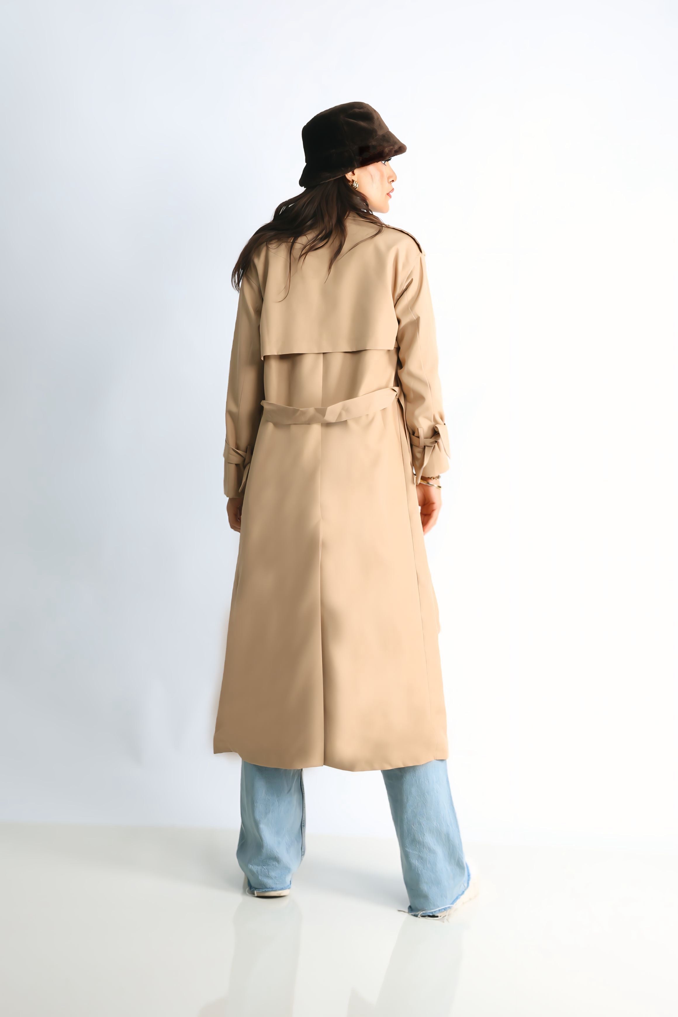 Trençkot Oversize Astarlı Geniş Kesim Arrow