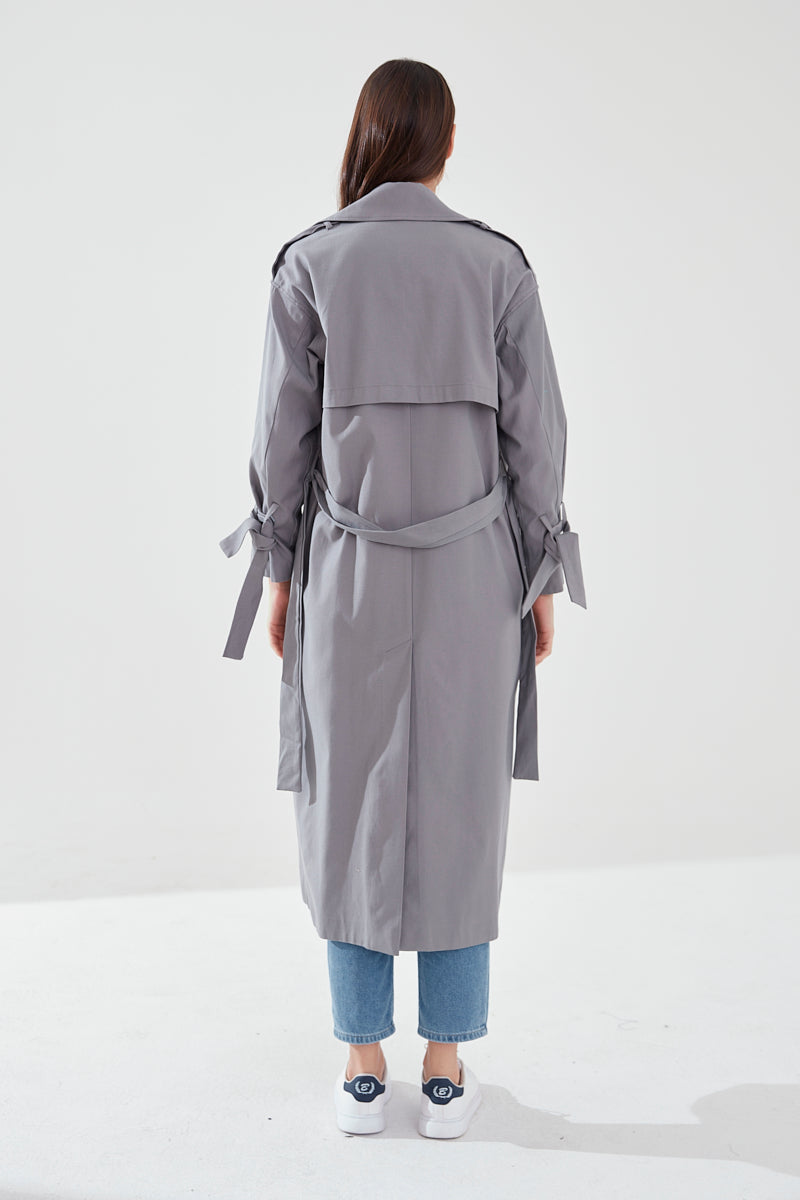 Trençkot Oversize Astarlı Geniş Kesim Arrow