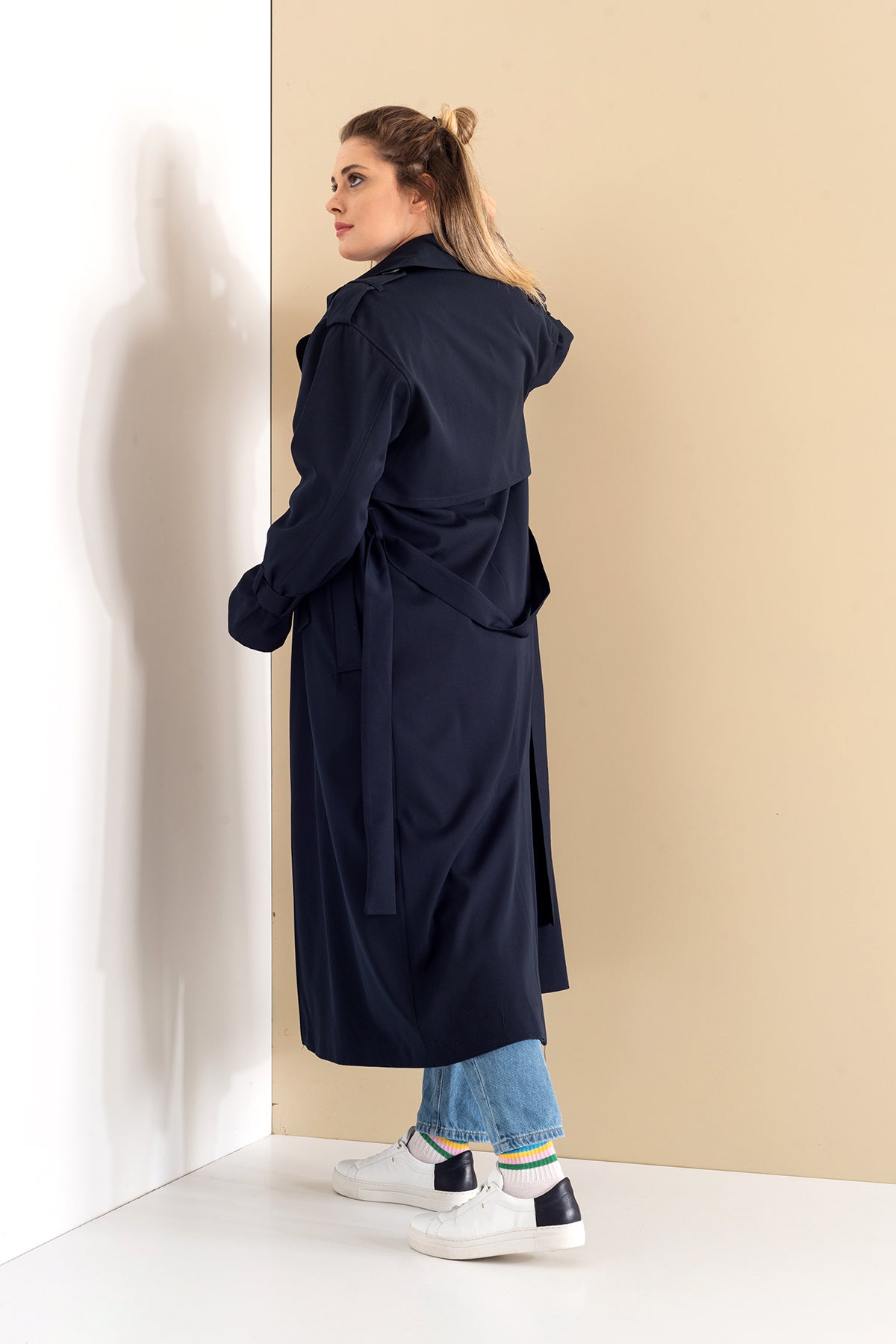 Trençkot Oversize Astarlı Geniş Kesim Arrow