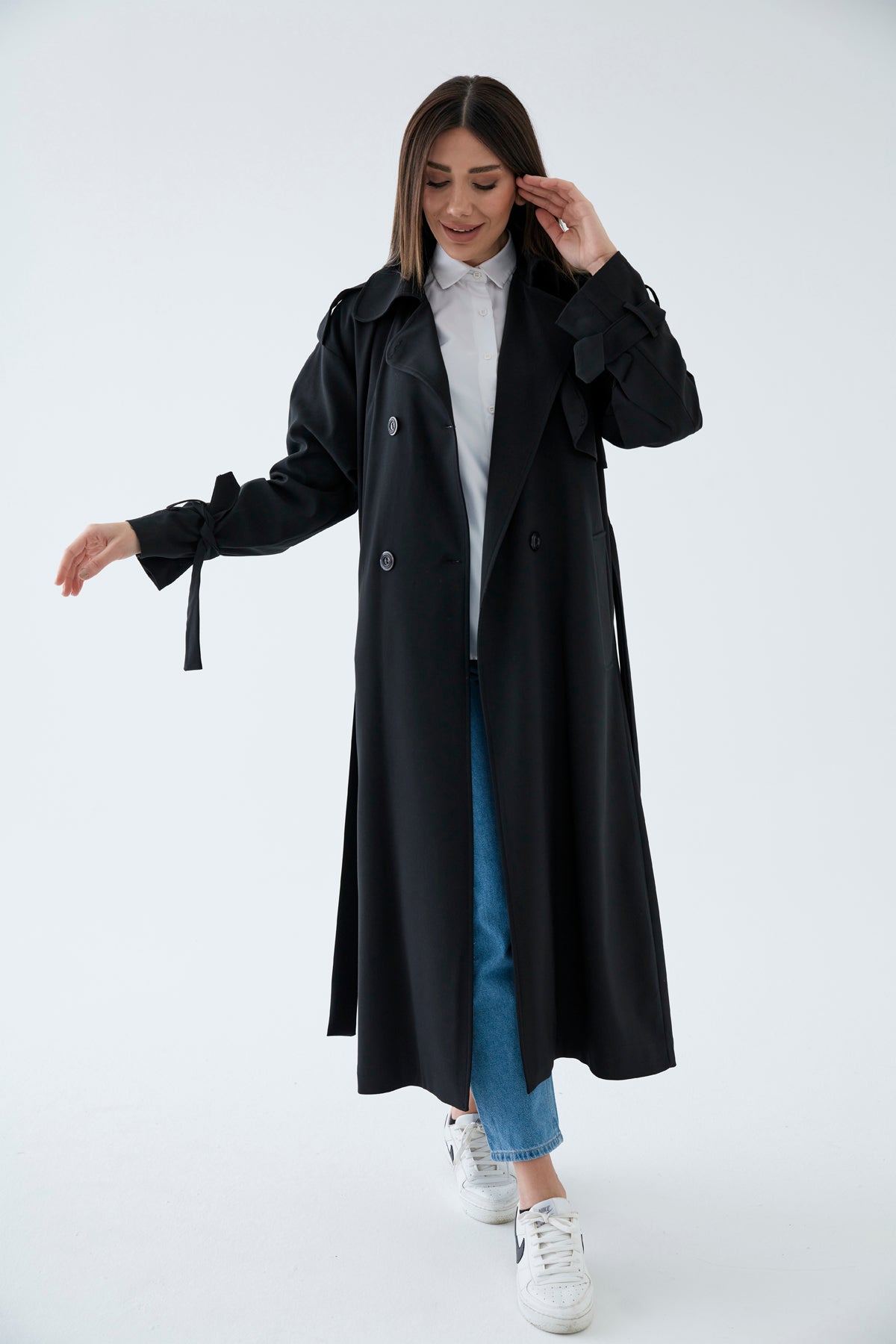 Trençkot Oversize Astarlı Geniş Kesim Arrow