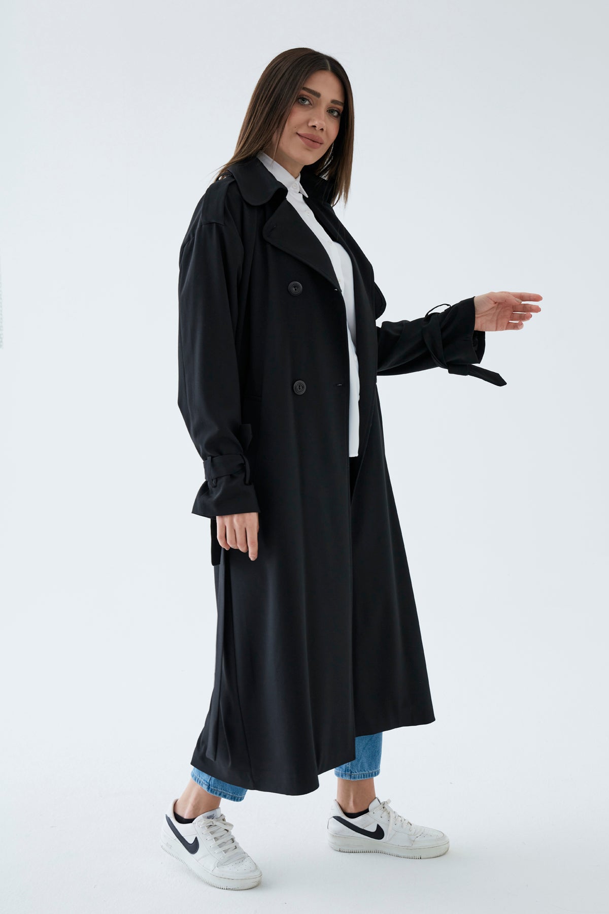 Trençkot Oversize Astarlı Geniş Kesim Arrow