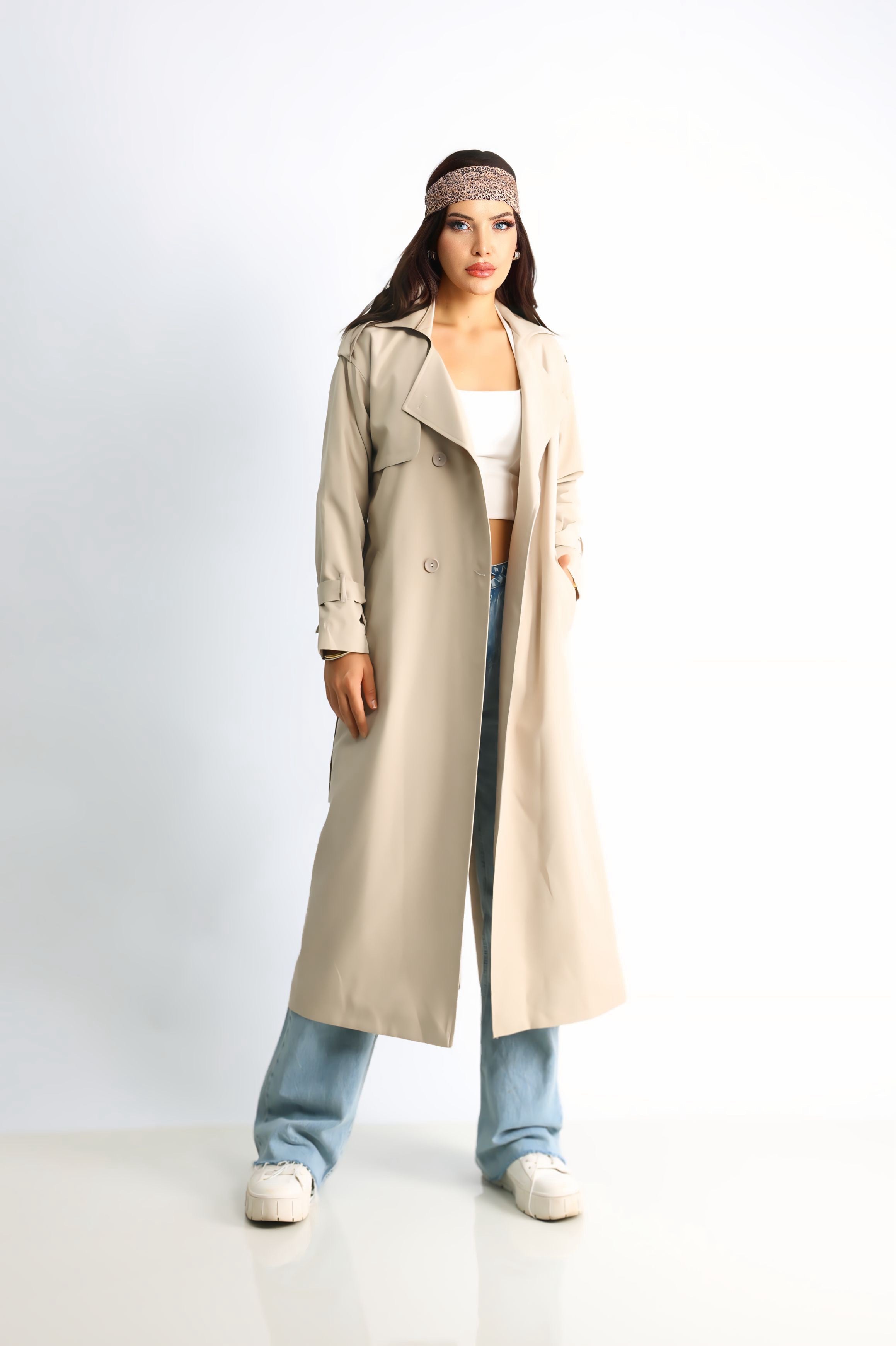 Trençkot Oversize Astarlı Geniş Kesim Arrow