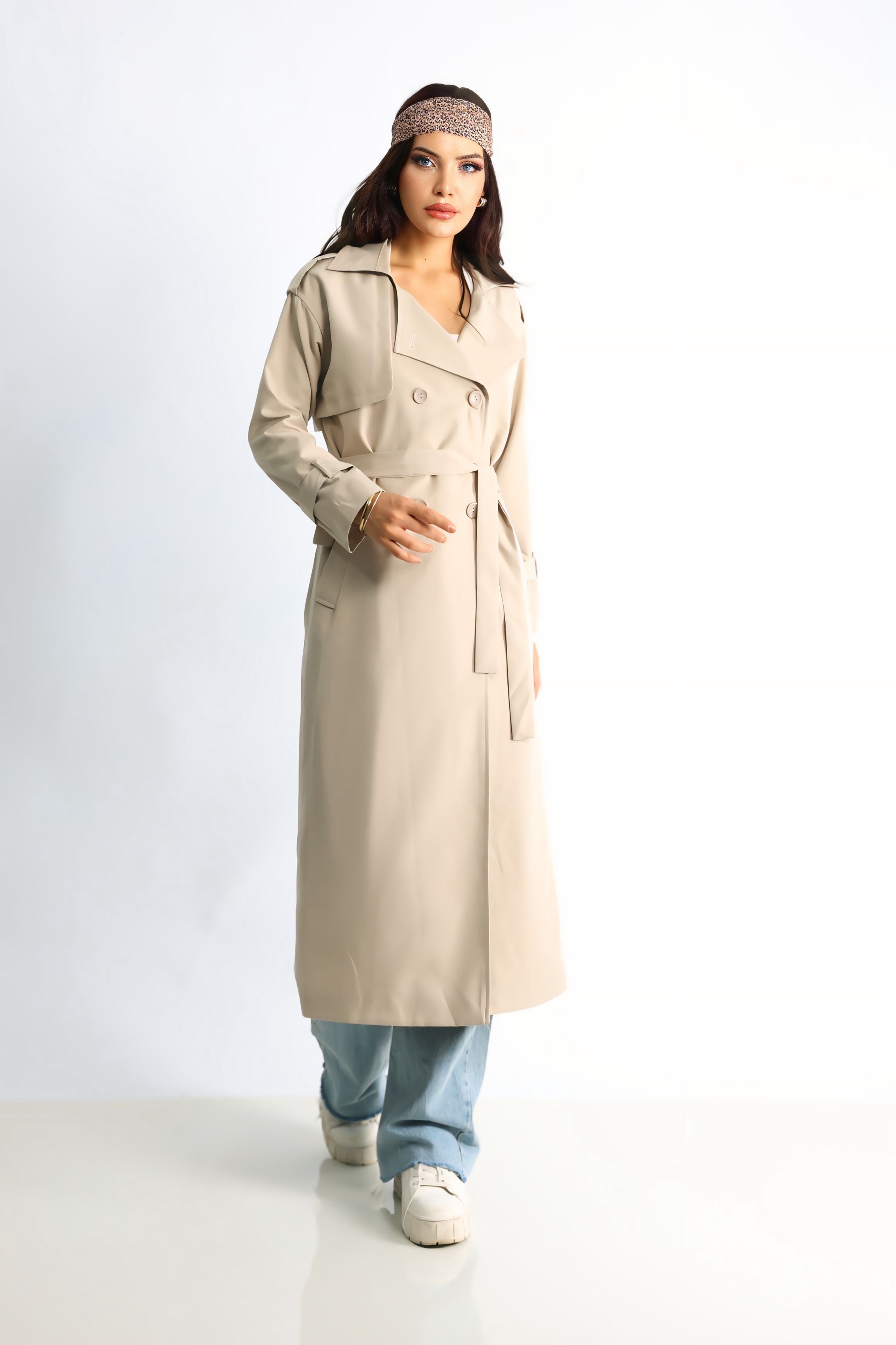 Trençkot Oversize Astarlı Geniş Kesim Arrow