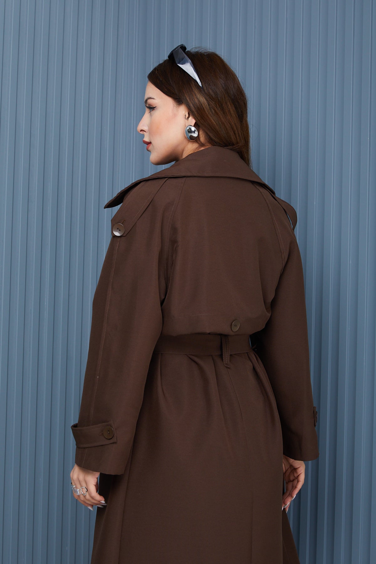 Trençkot Tasarım Oversize Astarlı Geniş Kesim Creed