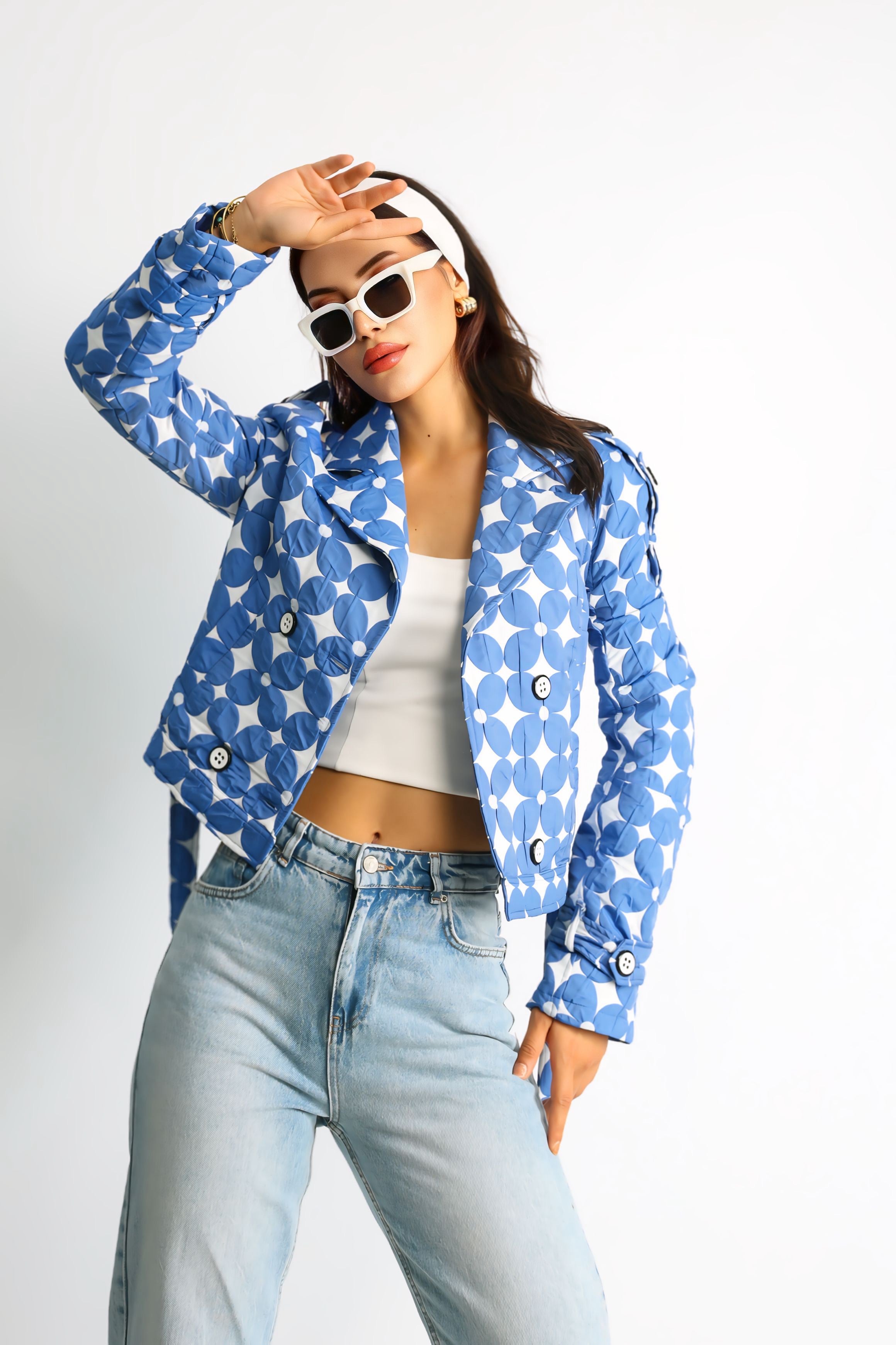 Kadın Kapitoneli Biker Kısa Ceket Flora