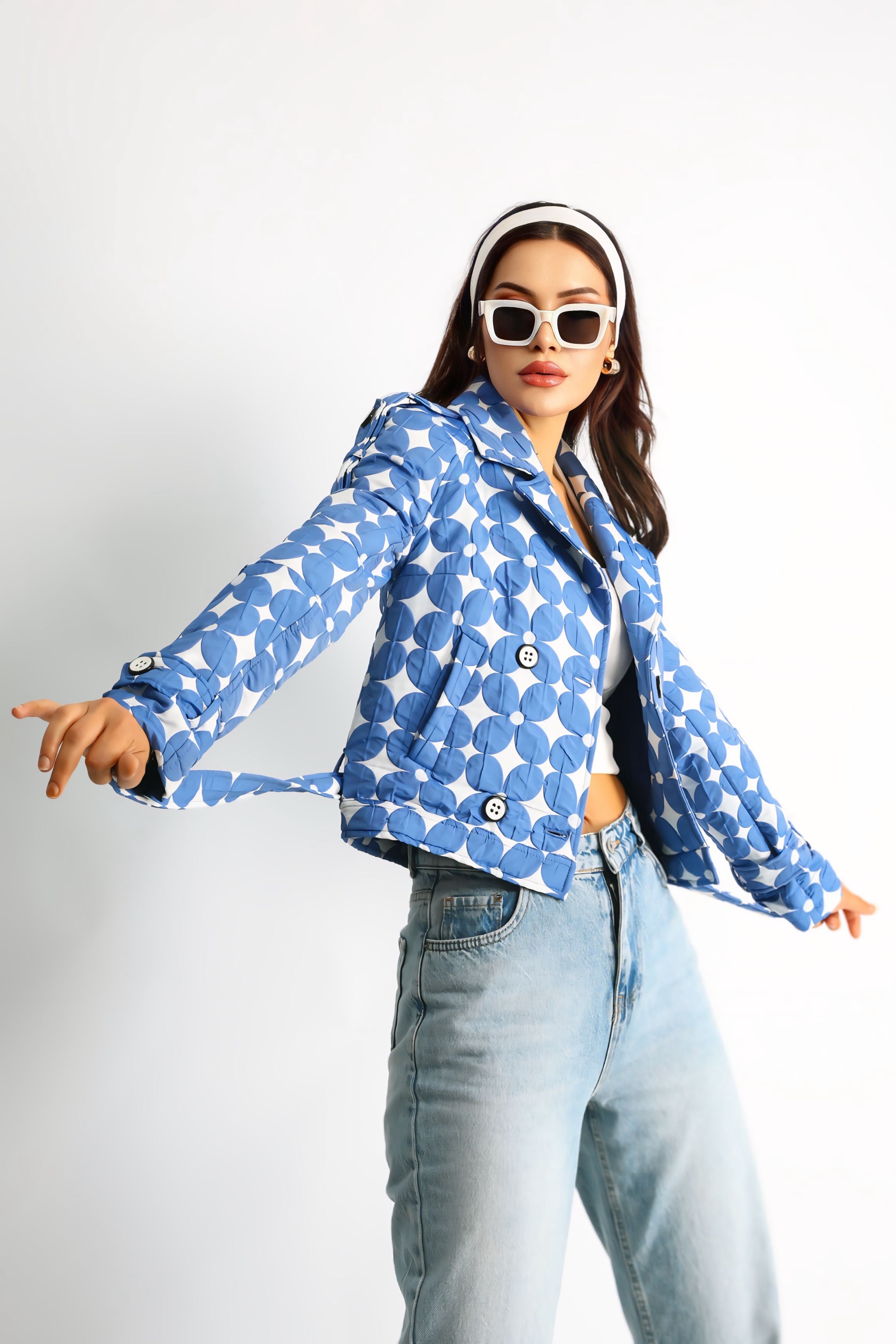 Kadın Kapitoneli Biker Kısa Ceket Flora