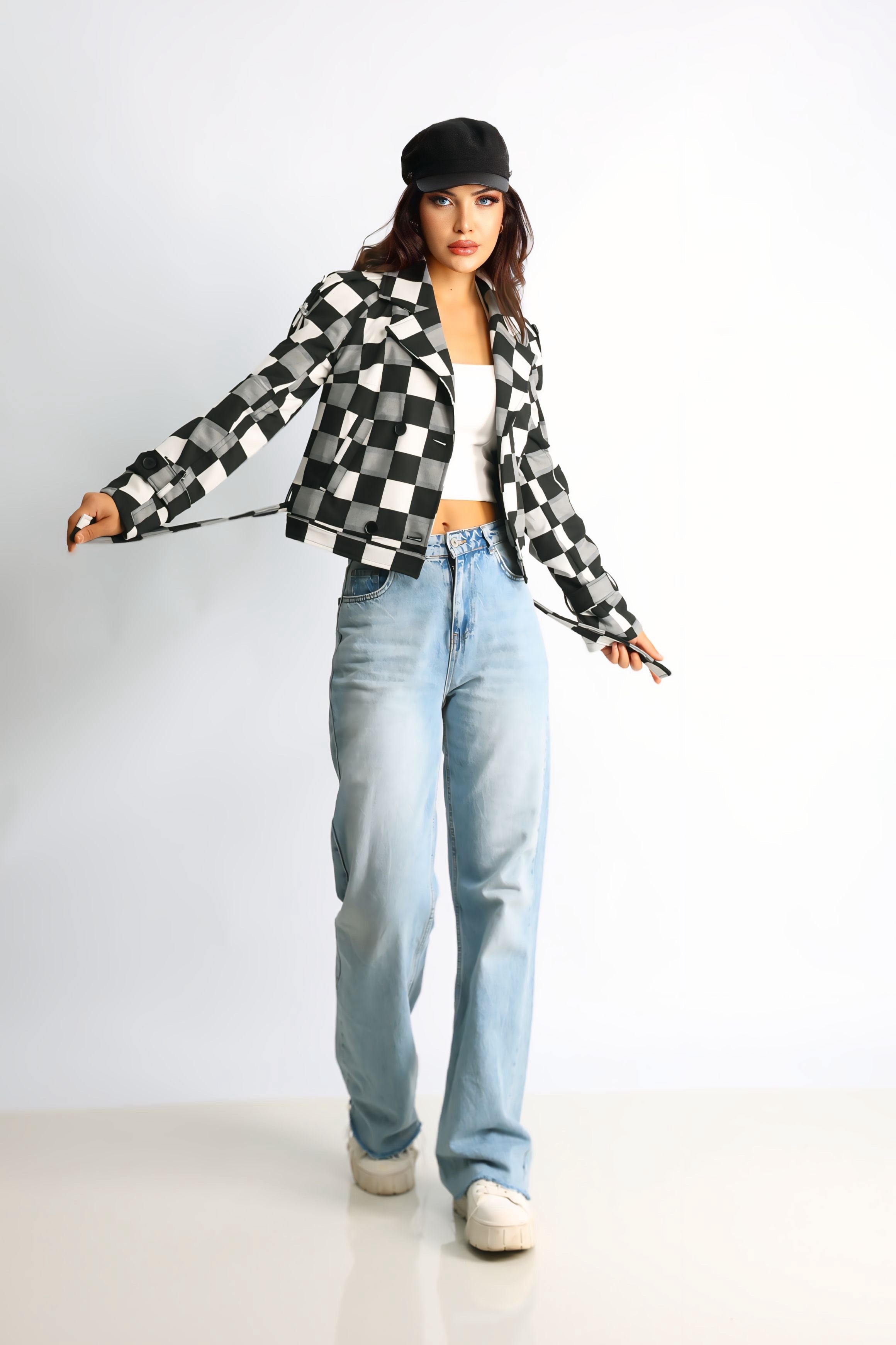 Kadın Kapitoneli Biker Kısa Ceket Flora