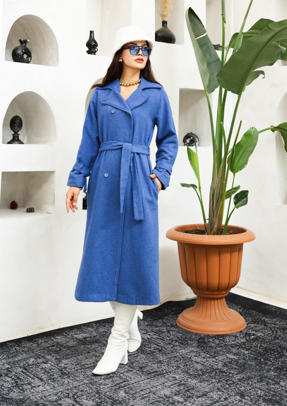 Palto-Kaban Oversize Astarlı Geniş Kesim Kaşe Reglan Kol