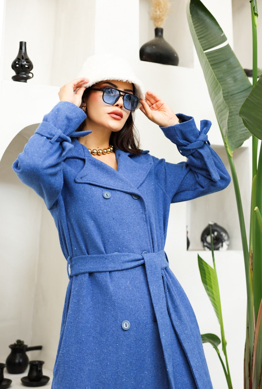 Palto-Kaban Oversize Astarlı Geniş Kesim Kaşe Reglan Kol