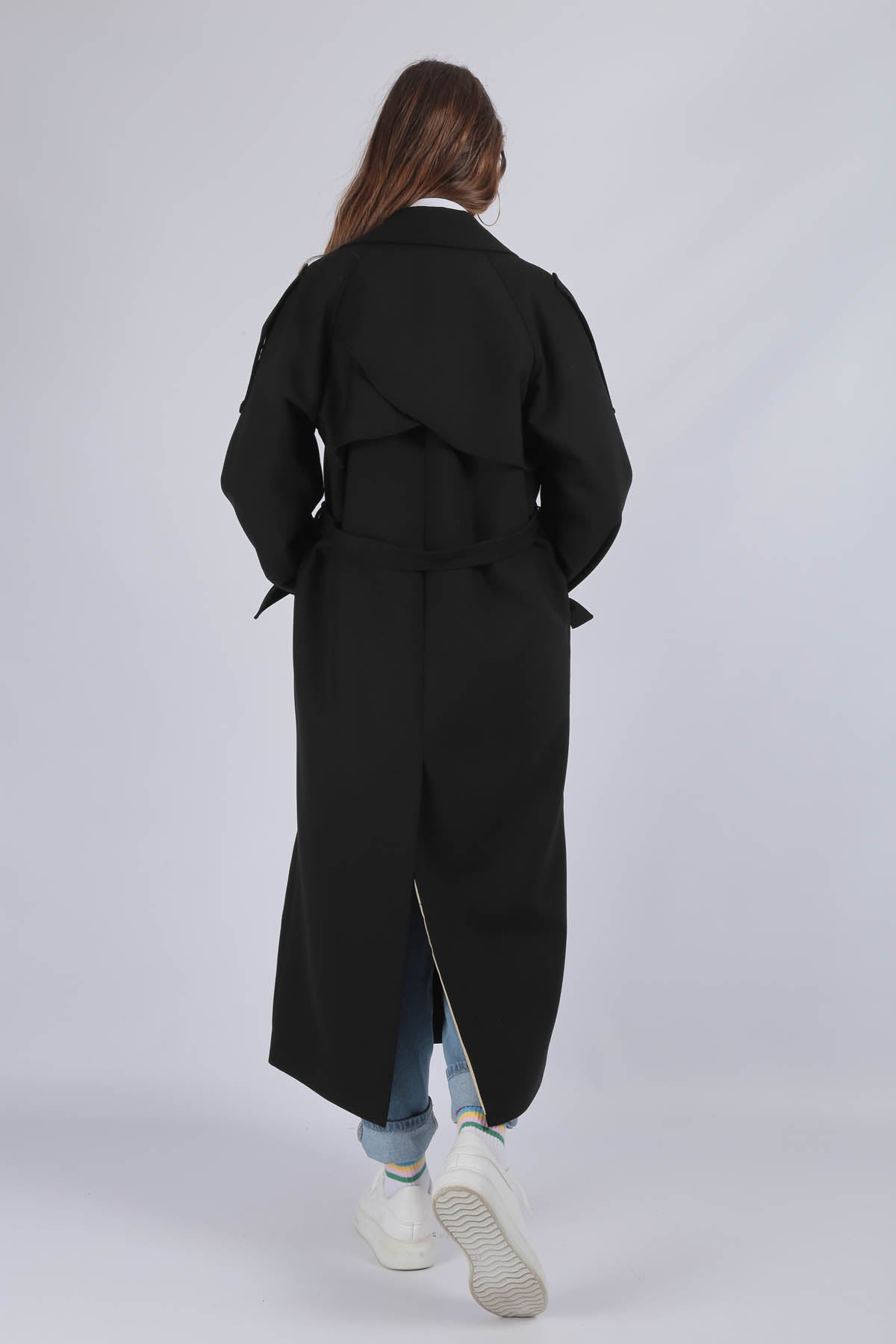 Trençkot Tasarım Oversize Astarlı Geniş Kesim Nidal