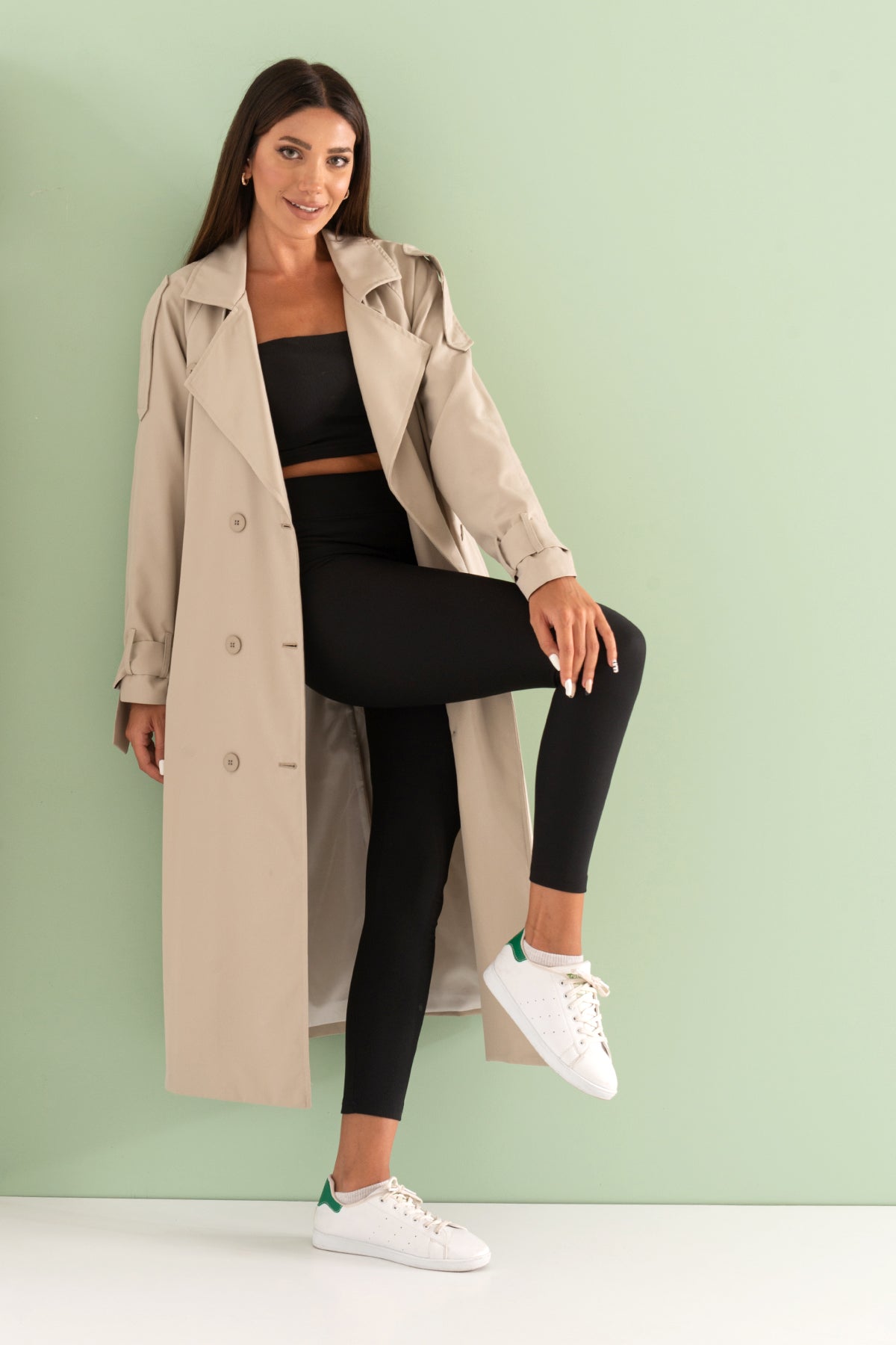 Trençkot Tasarım Oversize Astarlı Geniş Kesim Nidal