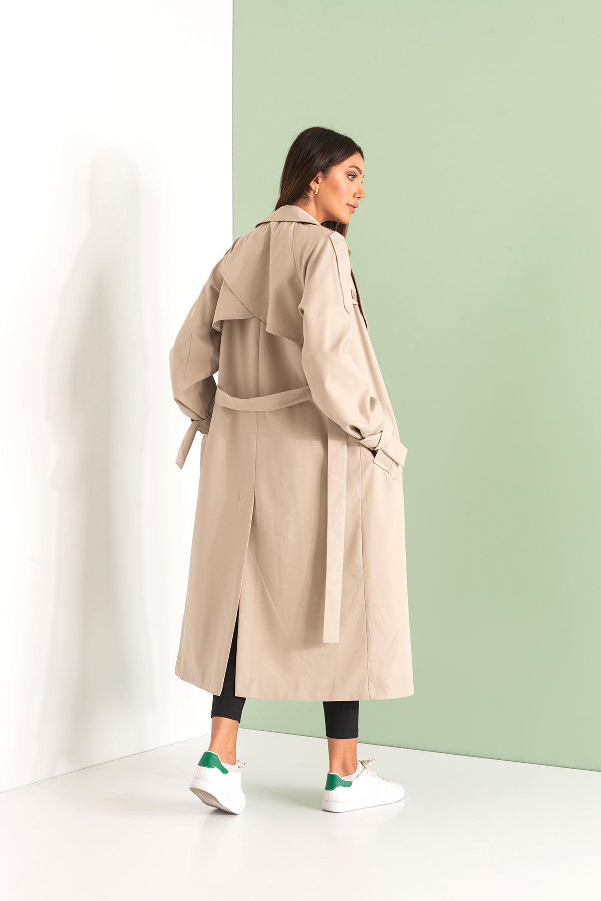 Trençkot Tasarım Oversize Astarlı Geniş Kesim Nidal