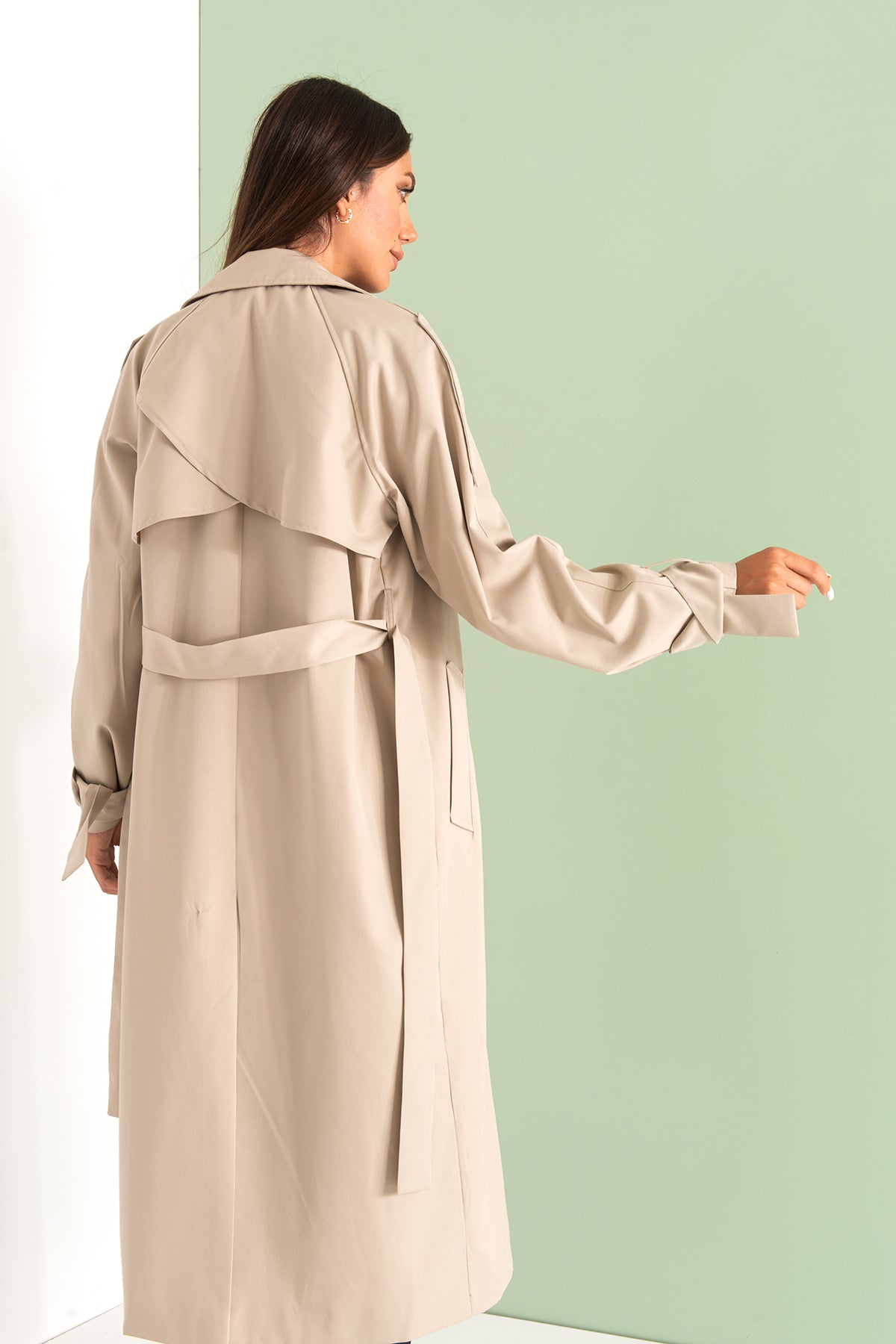 Trençkot Tasarım Oversize Astarlı Geniş Kesim Nidal