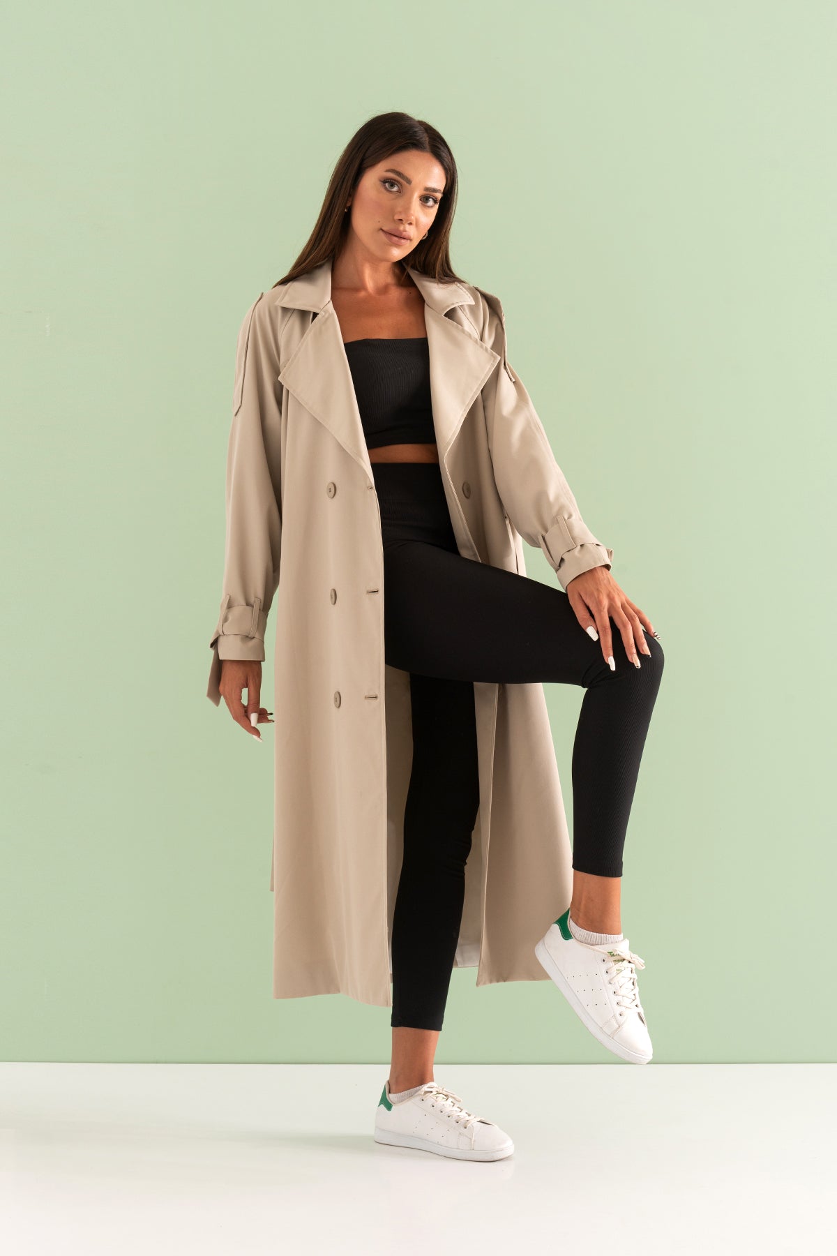 Trençkot Tasarım Oversize Astarlı Geniş Kesim Nidal