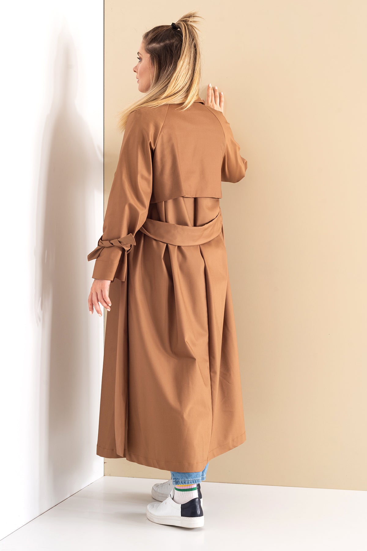 Trençkot Oversize Astarlı Geniş Kesim Parrot