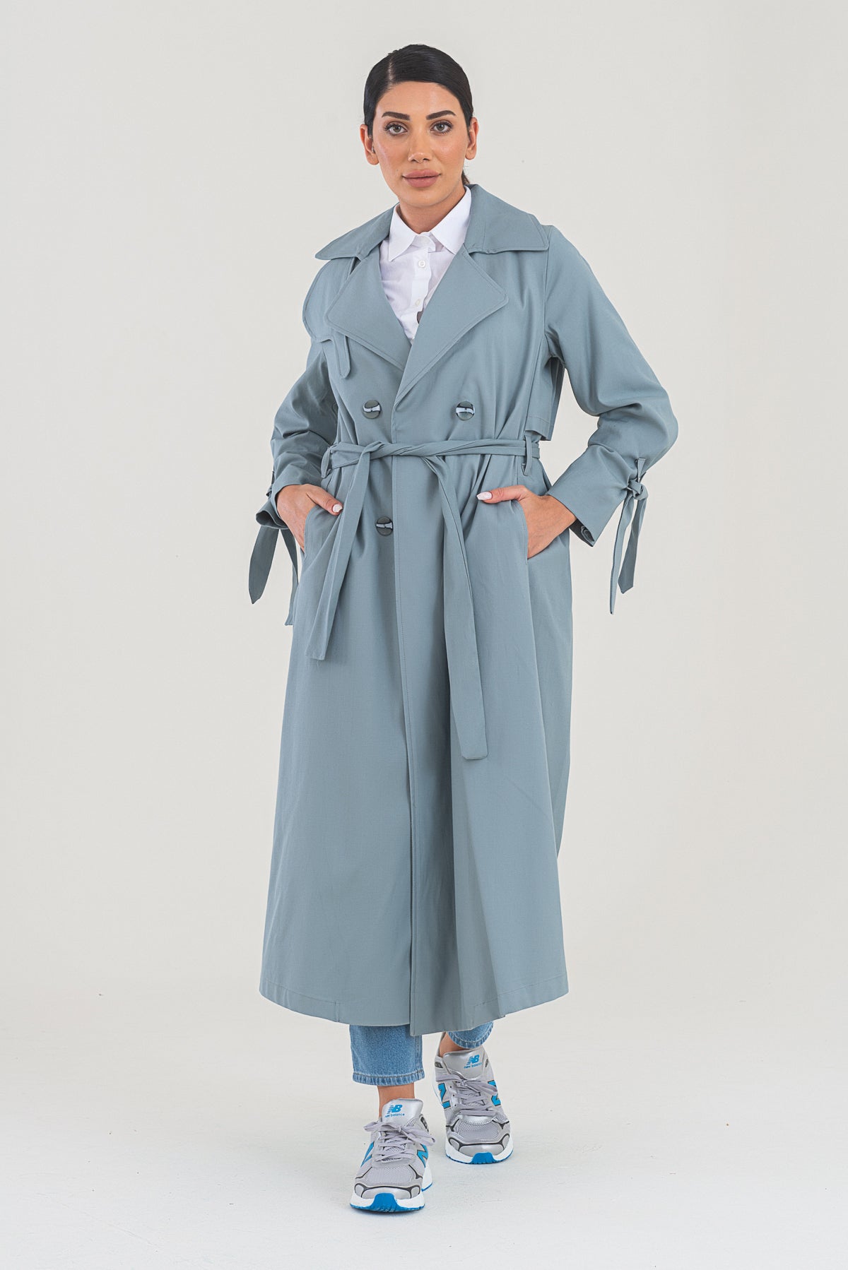 Trençkot Oversize Astarlı Geniş Kesim Parrot