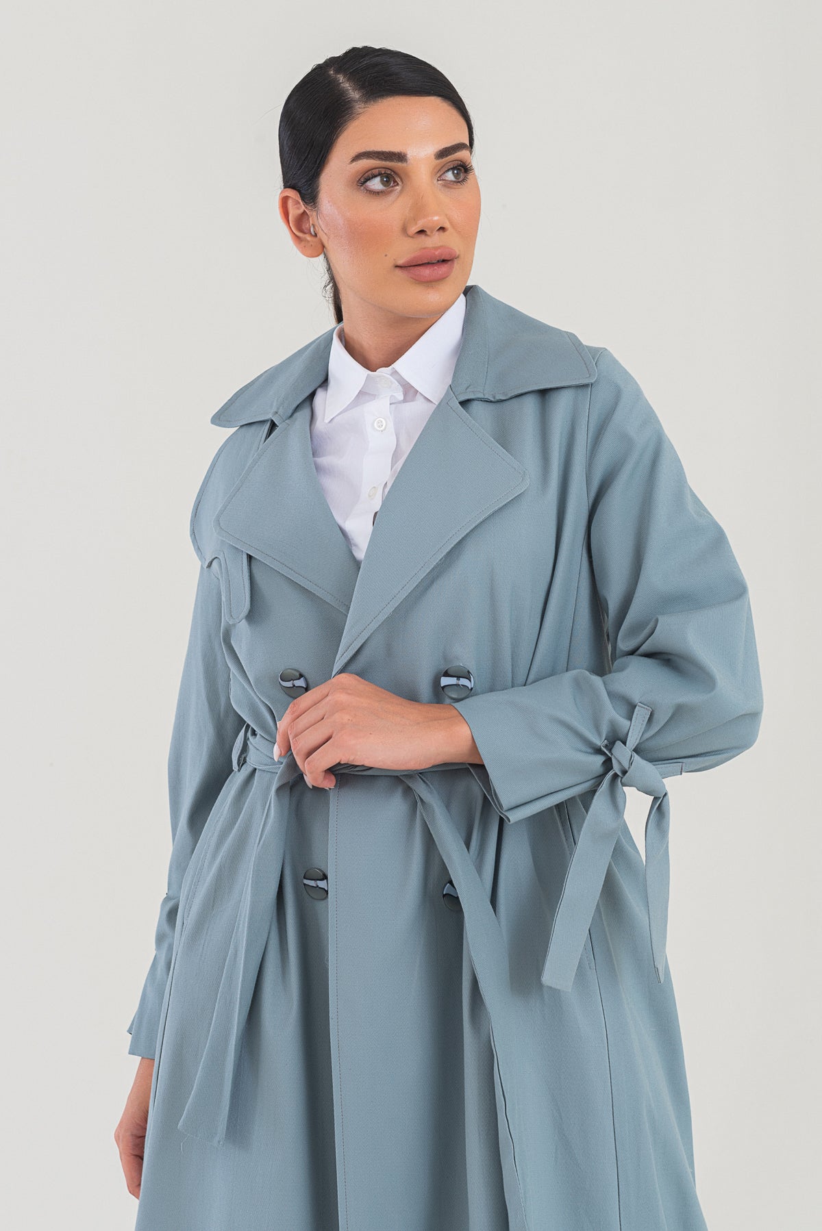 Trençkot Oversize Astarlı Geniş Kesim Parrot