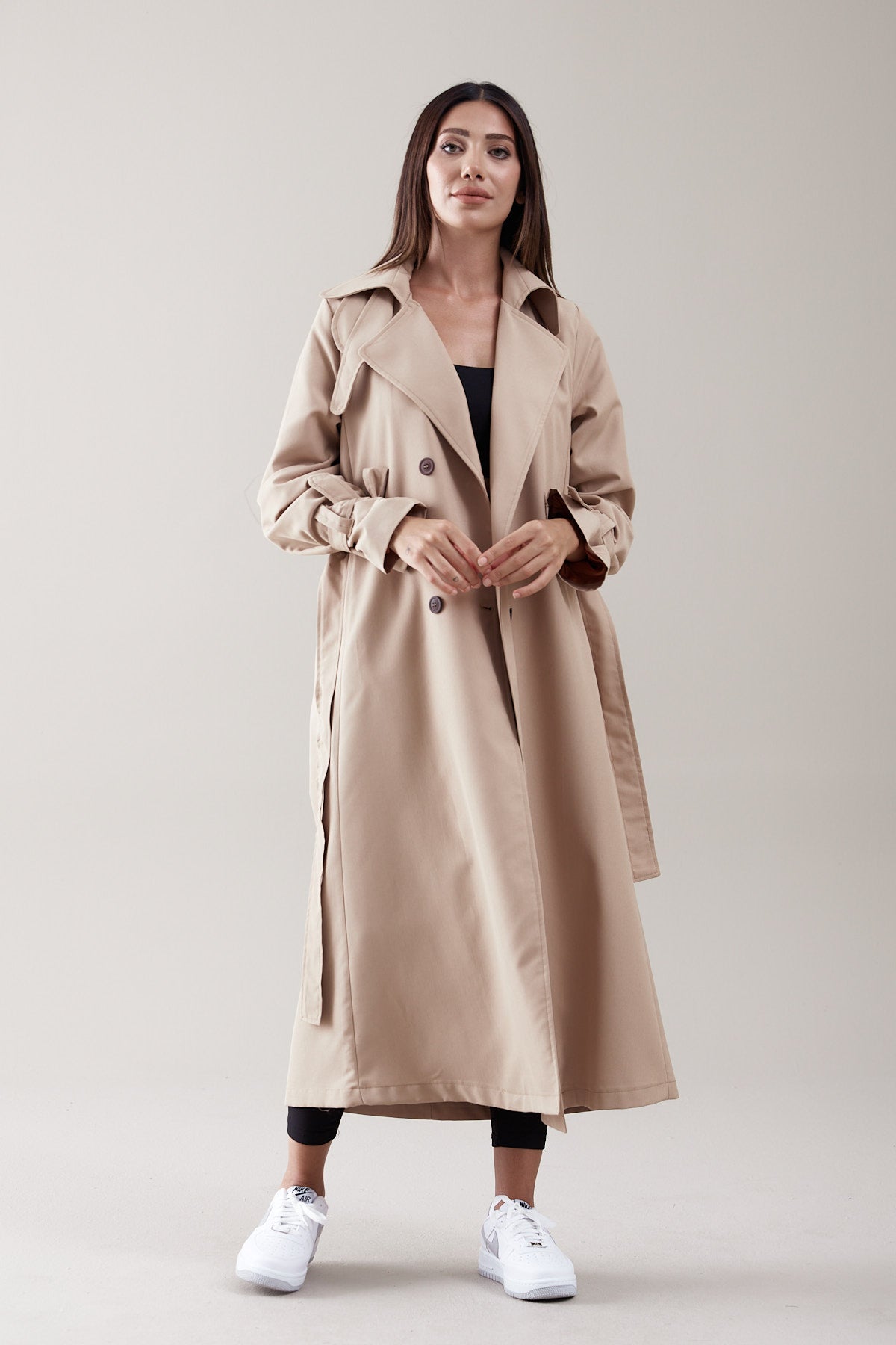 Trençkot Oversize Astarlı Geniş Kesim Parrot