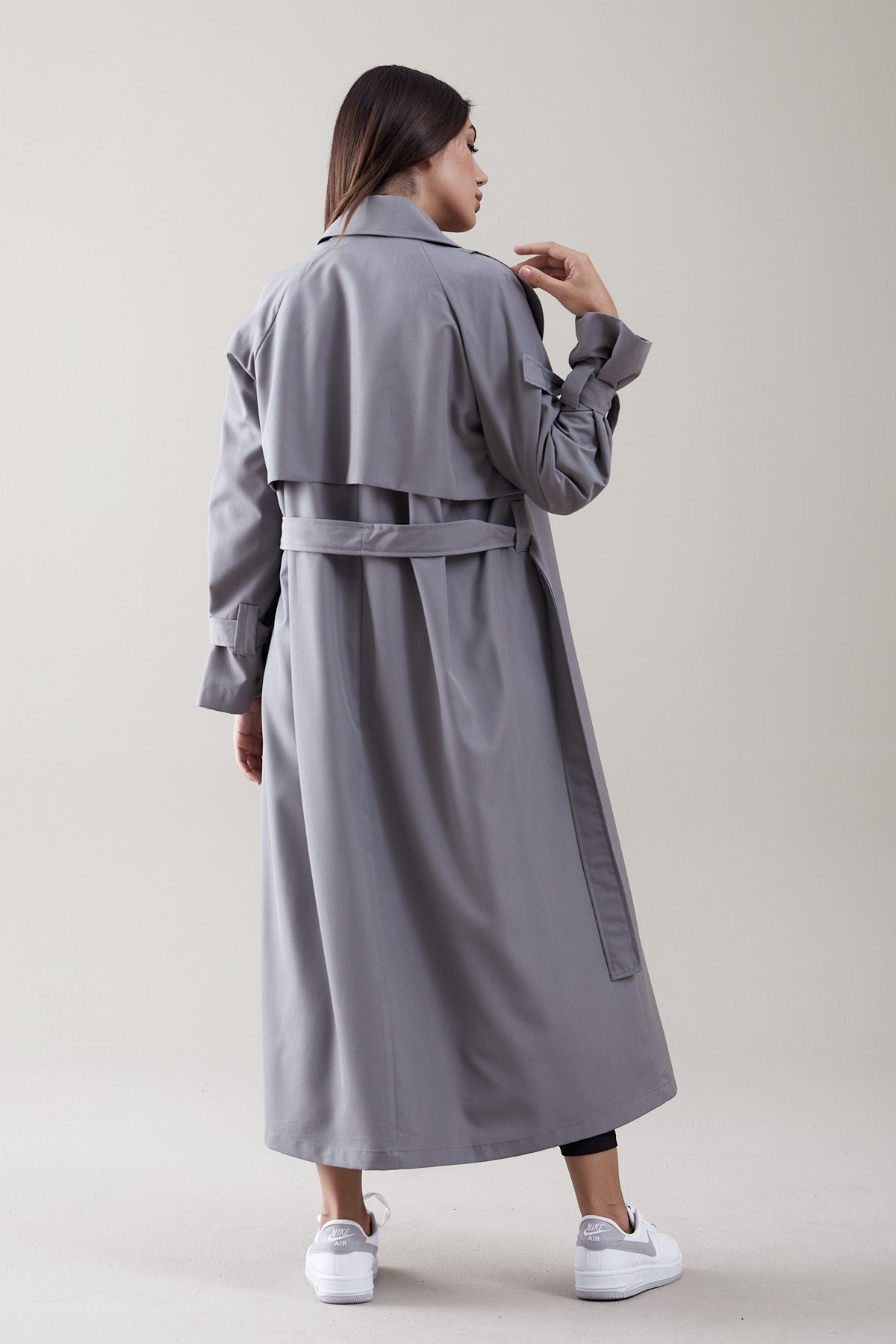 Trençkot Oversize Astarlı Geniş Kesim Parrot