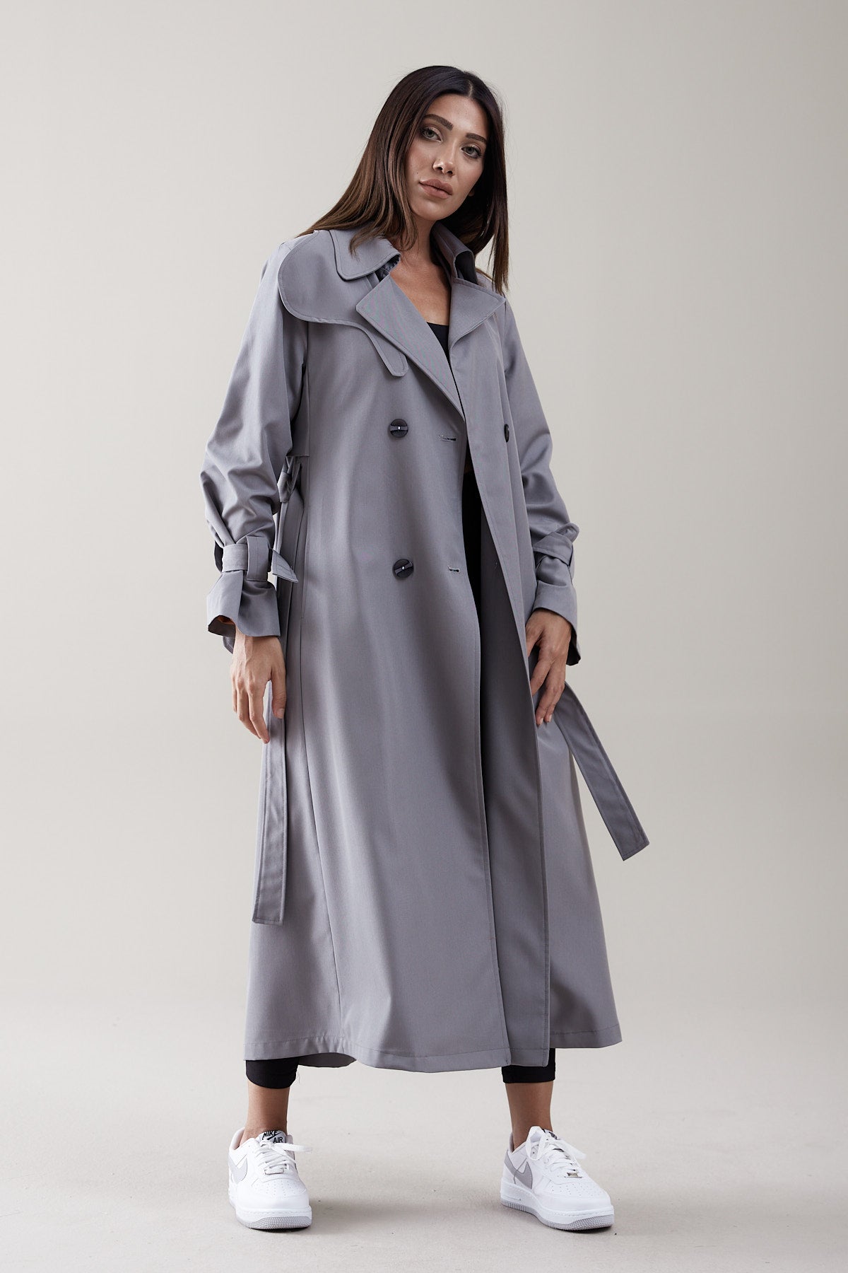 Trençkot Oversize Astarlı Geniş Kesim Parrot