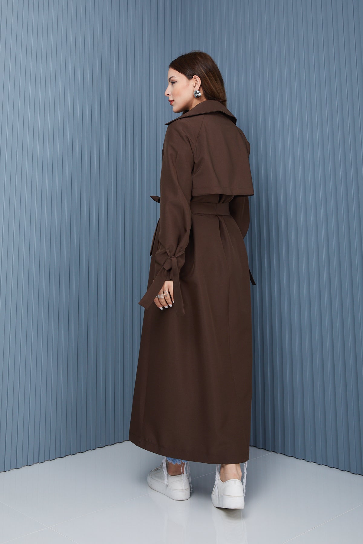 Trençkot Oversize Astarlı Geniş Kesim Parrot